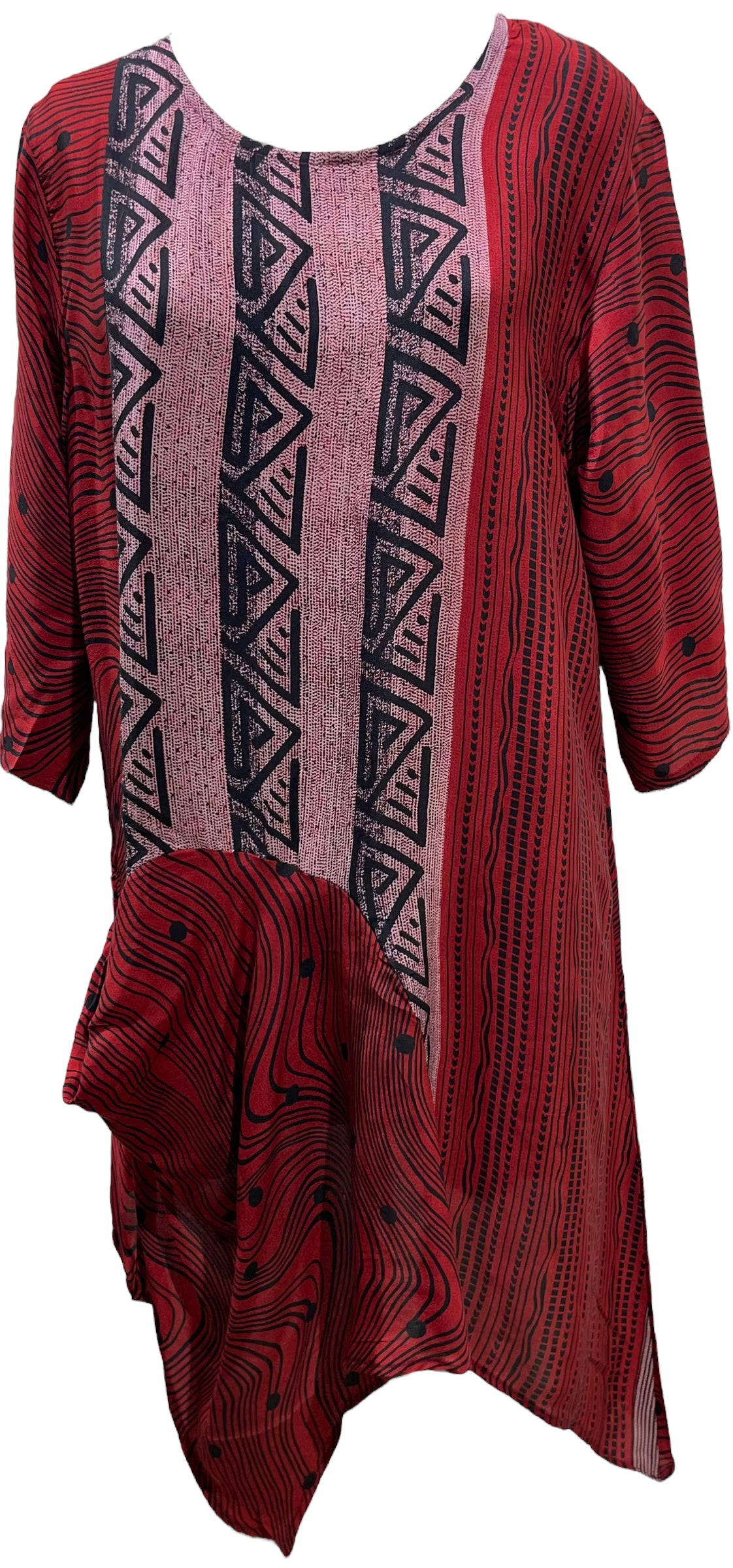 FINAL SALE PRC5498 Avatar Pure Silk Self Pocket Tunic Dress