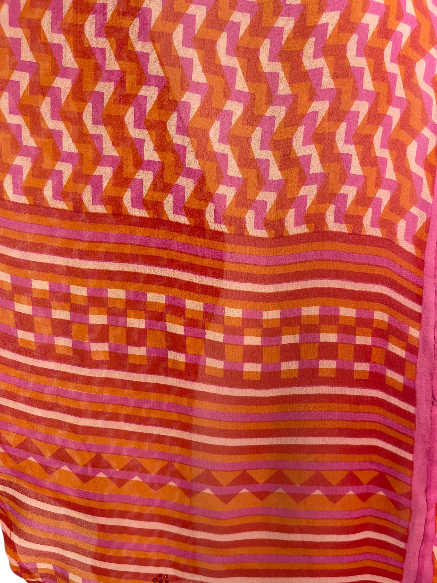 PRG6514 Sheer Avatar Pure Silk Waterfall Top