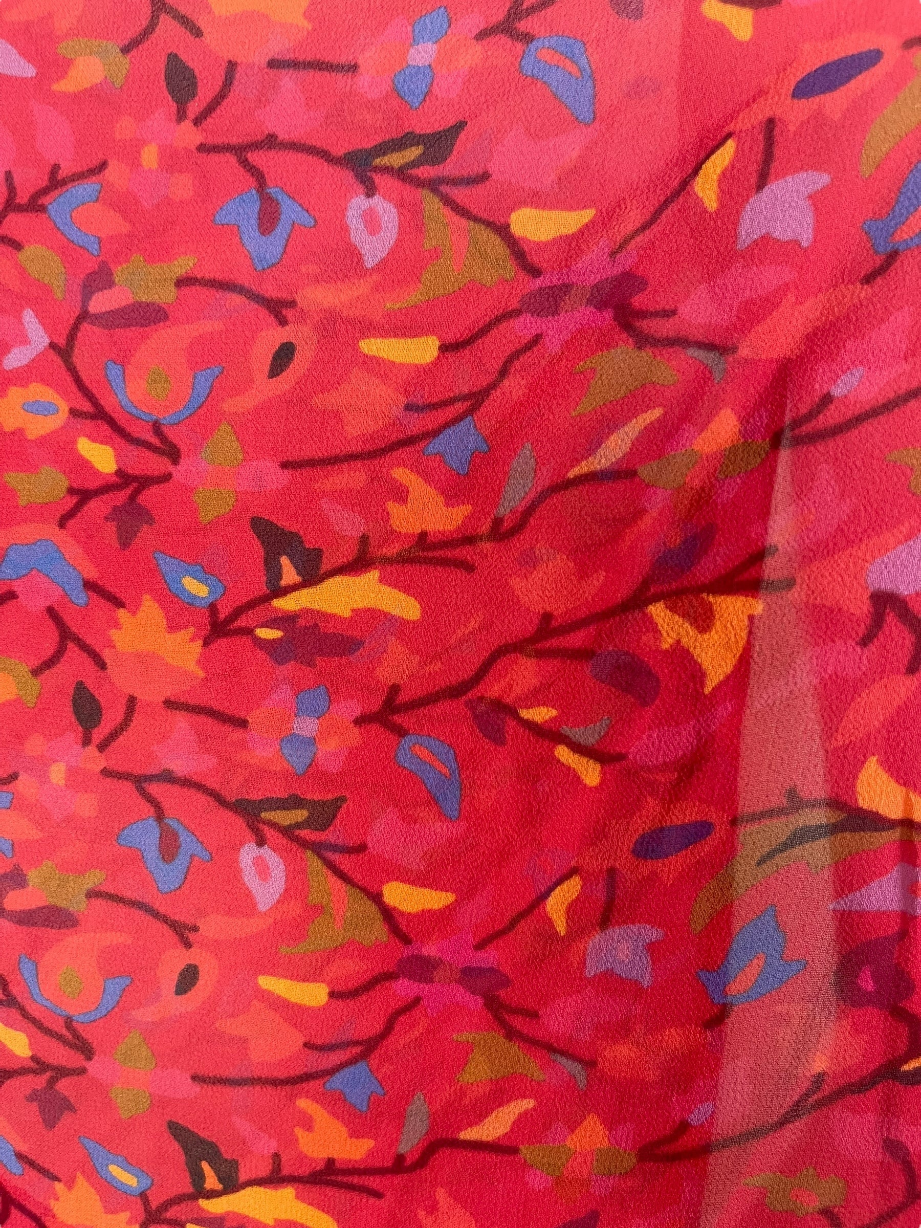 PRG6811 Sheer Avatar Long Pure Silk Kimono Sleeved Duster with Belt