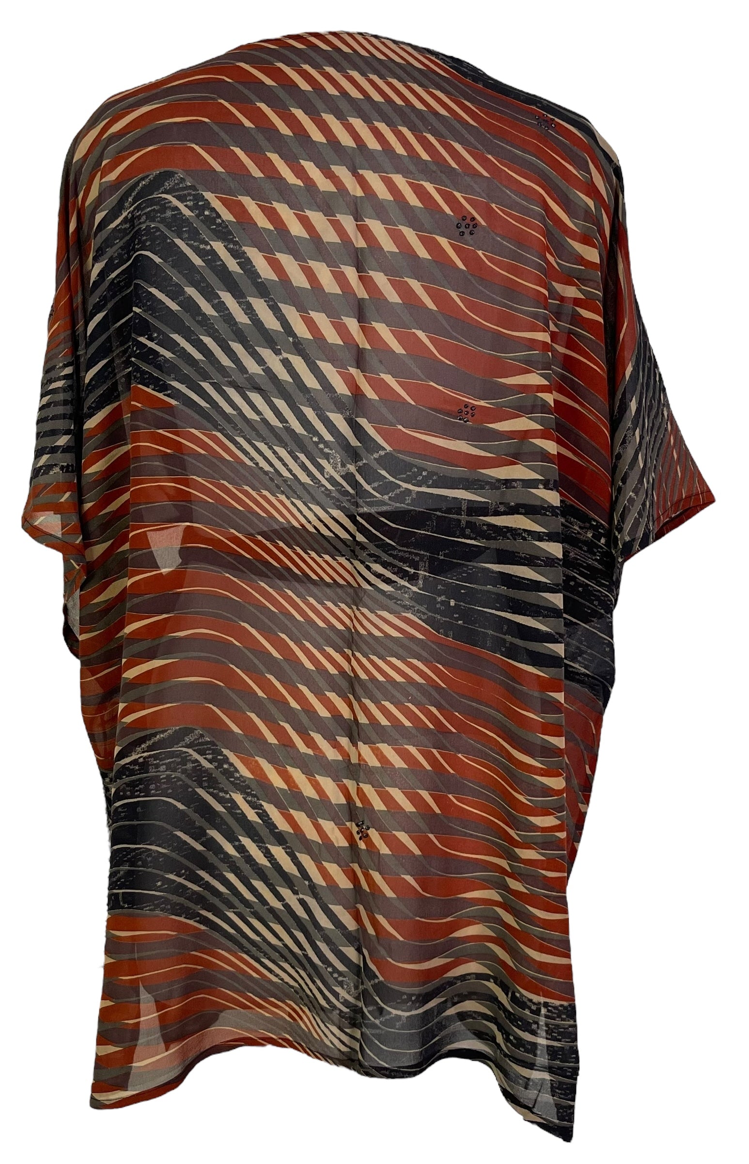 PRG7120 Sheer Avatar Pure Silk Kimono-Sleeved Jacket with Belt