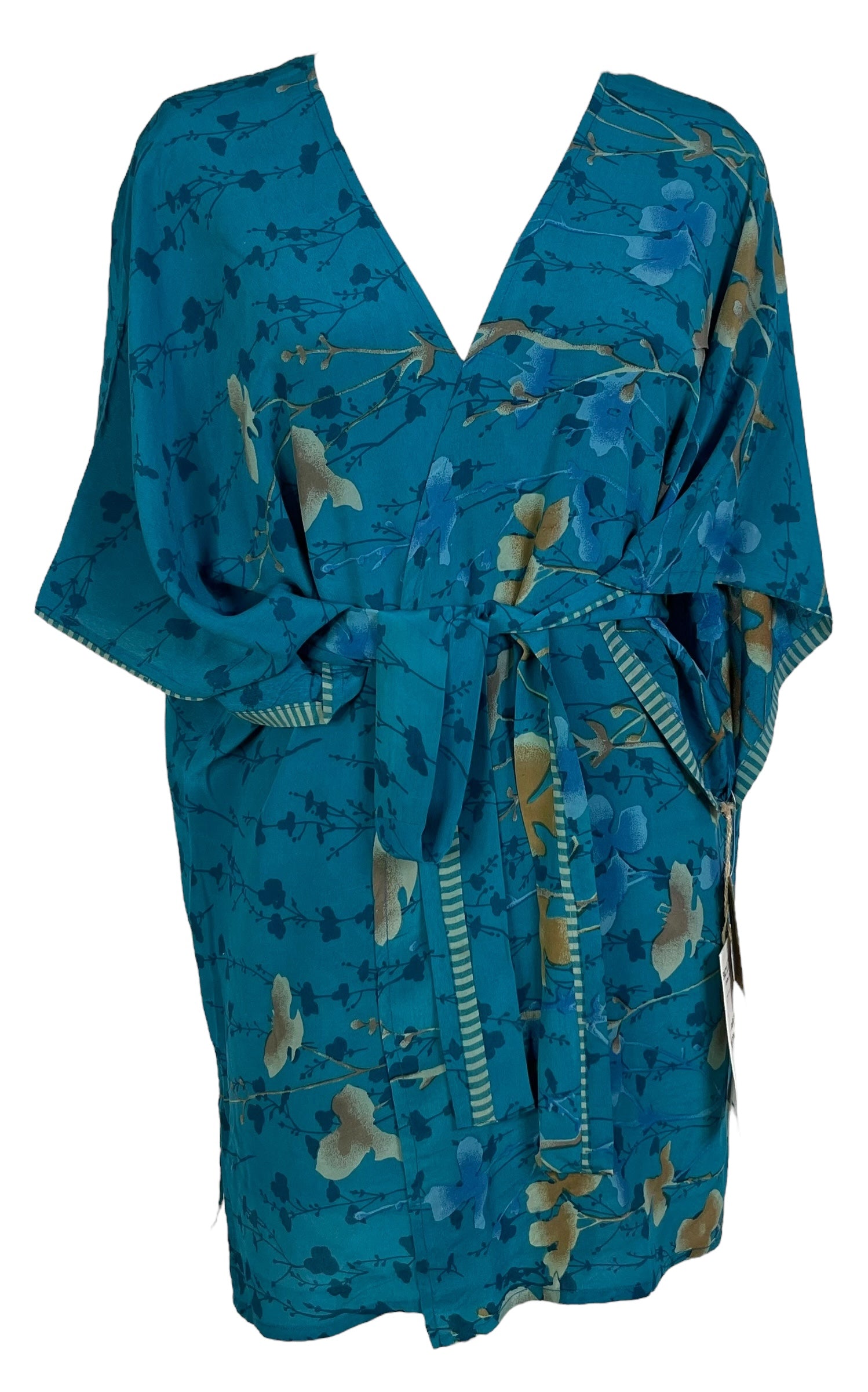 PRC6914 Avatar Pure Silk Kimono-Sleeved Jacket with Belt