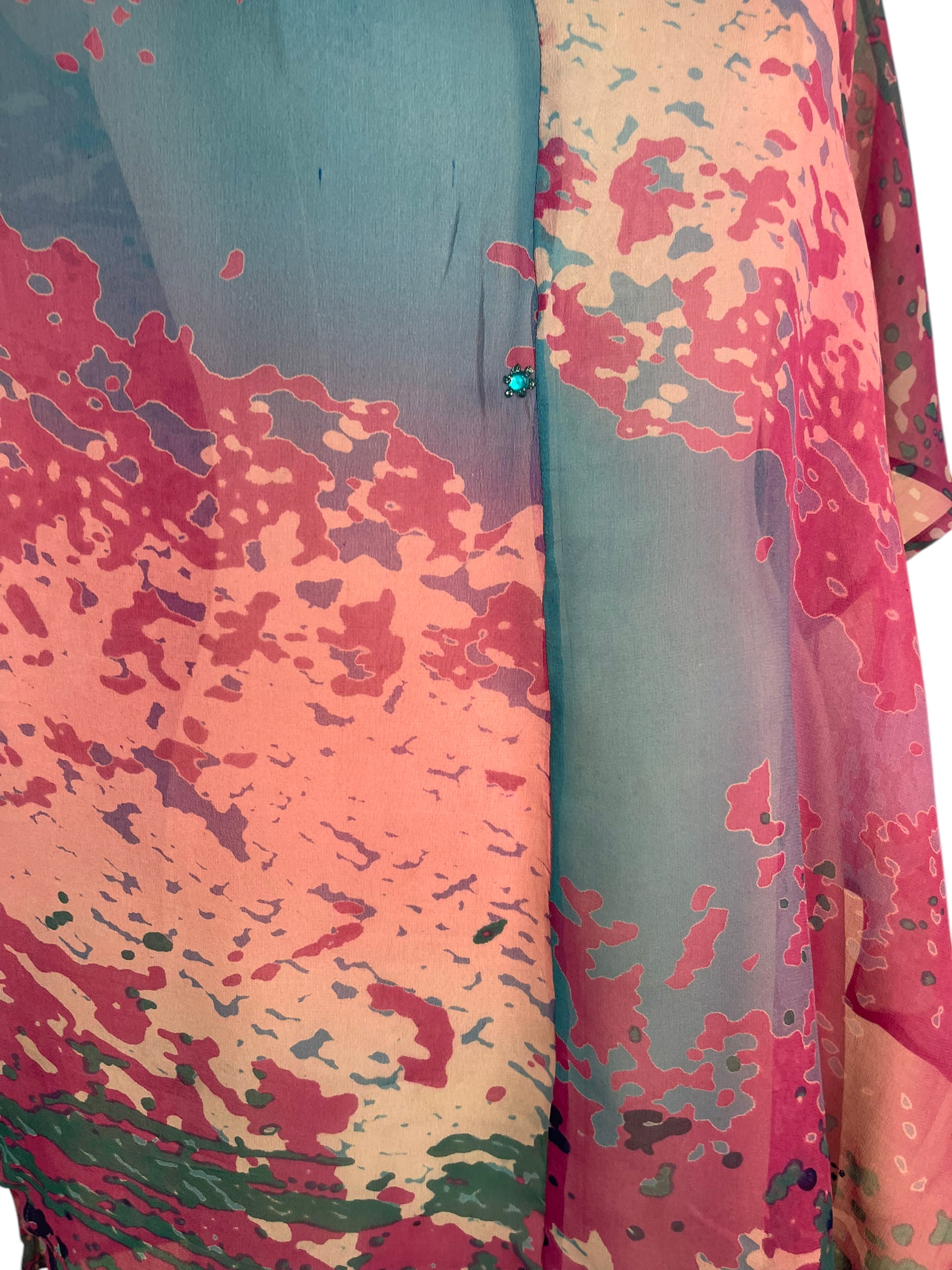 LADY LUCK PRG6509 Sheer Avatar Pure Silk Waterfall Top