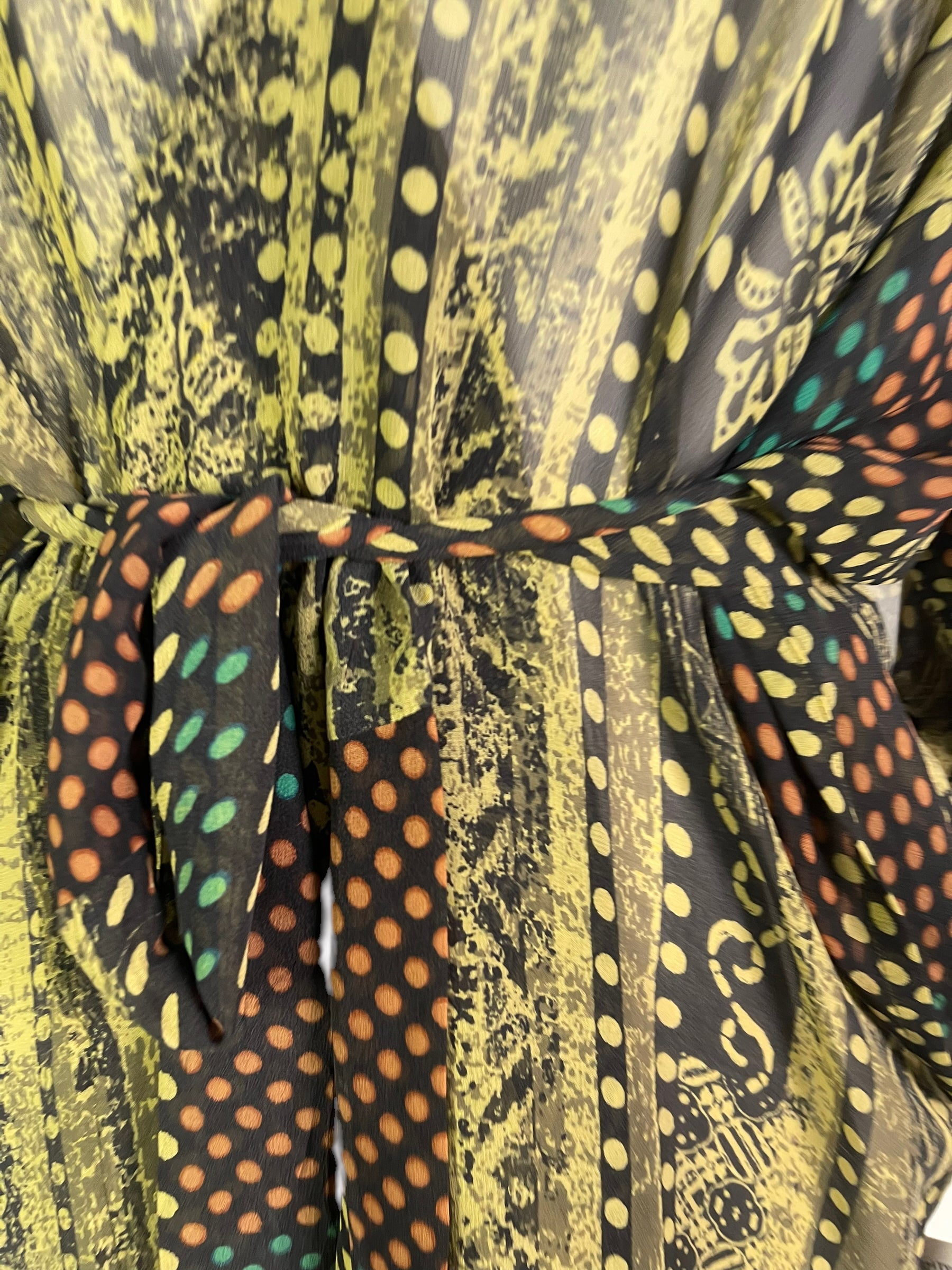 PRG6451 Sheer Avatar Pure Silk Kimono-Sleeved Jacket with Belt