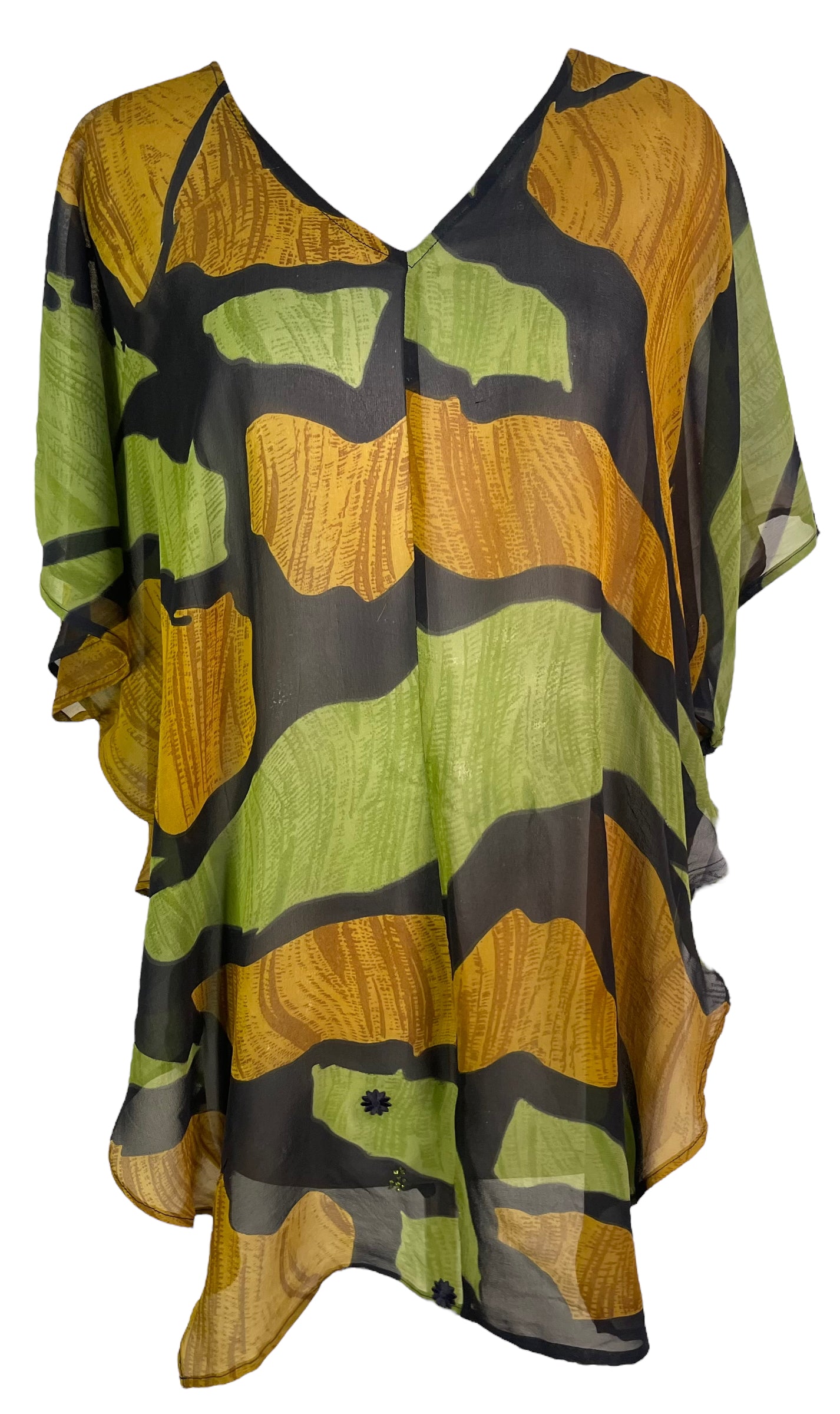 PRG6610 Sheer Avatar Pure Silk Side Slit Top