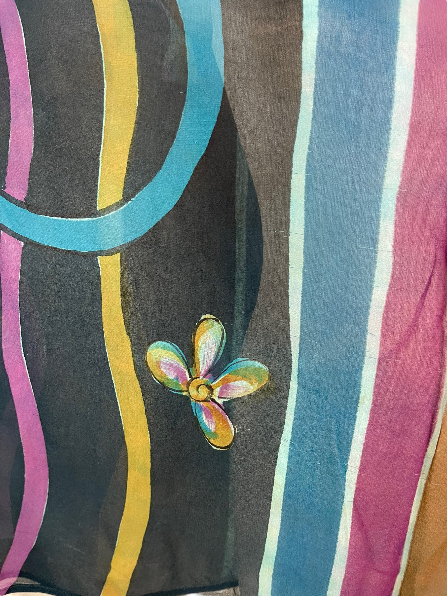 PRG6142 Sheer Wabi Sabi Pure Silk Short Kaftan Tunic without Slits