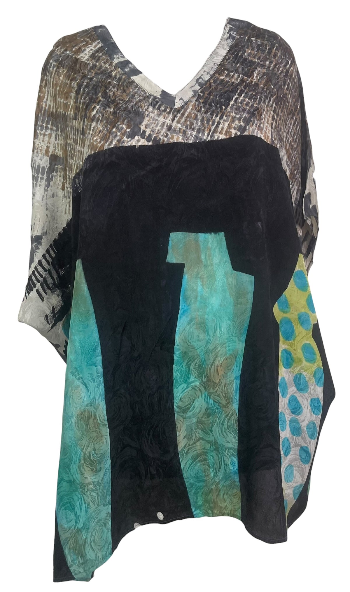 Releases Sunday at 8pm EST PRC8902 Wabi Sabi Pure Silk Short Kaftan Tunic With Slits