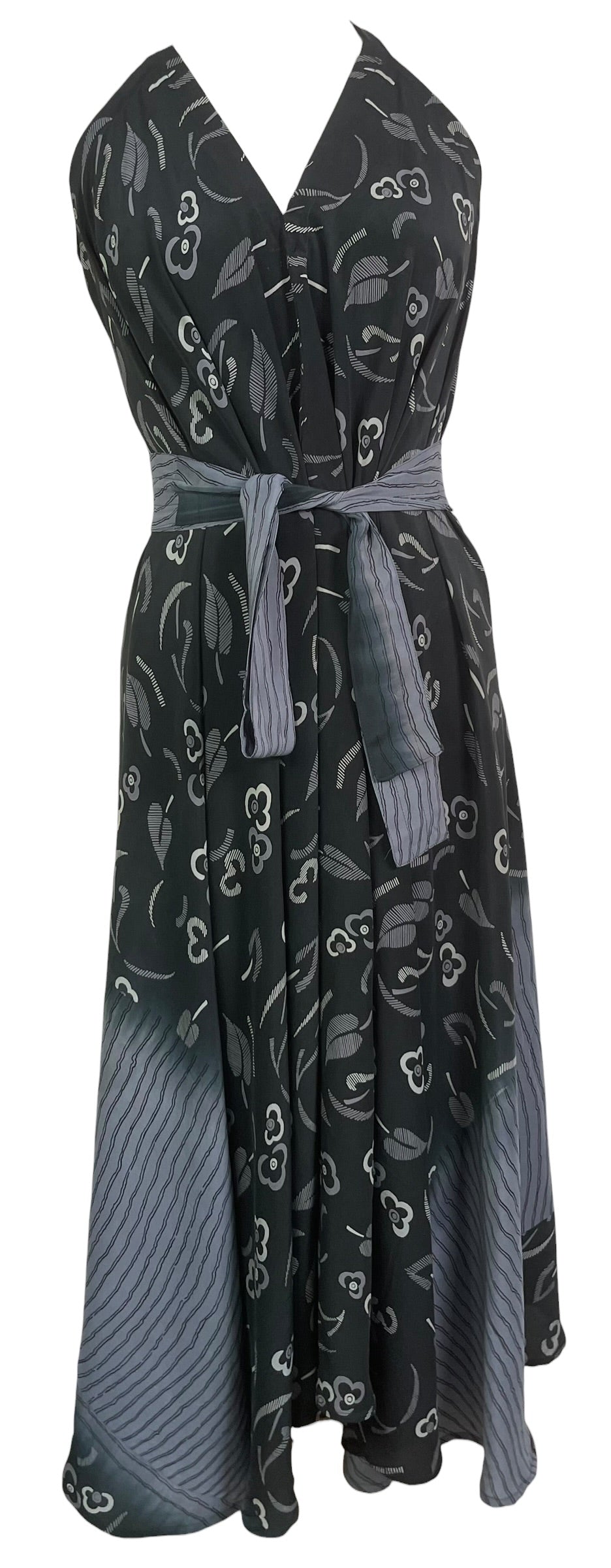 PRC8987 Wabi Sabi Pure Silk Maxi Dress with Belt