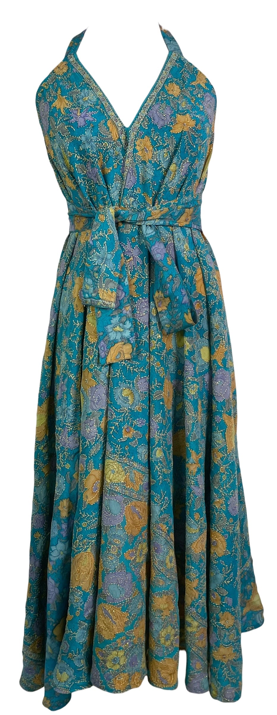 PRC9001 Avatar Pure Silk Maxi Dress with Belt