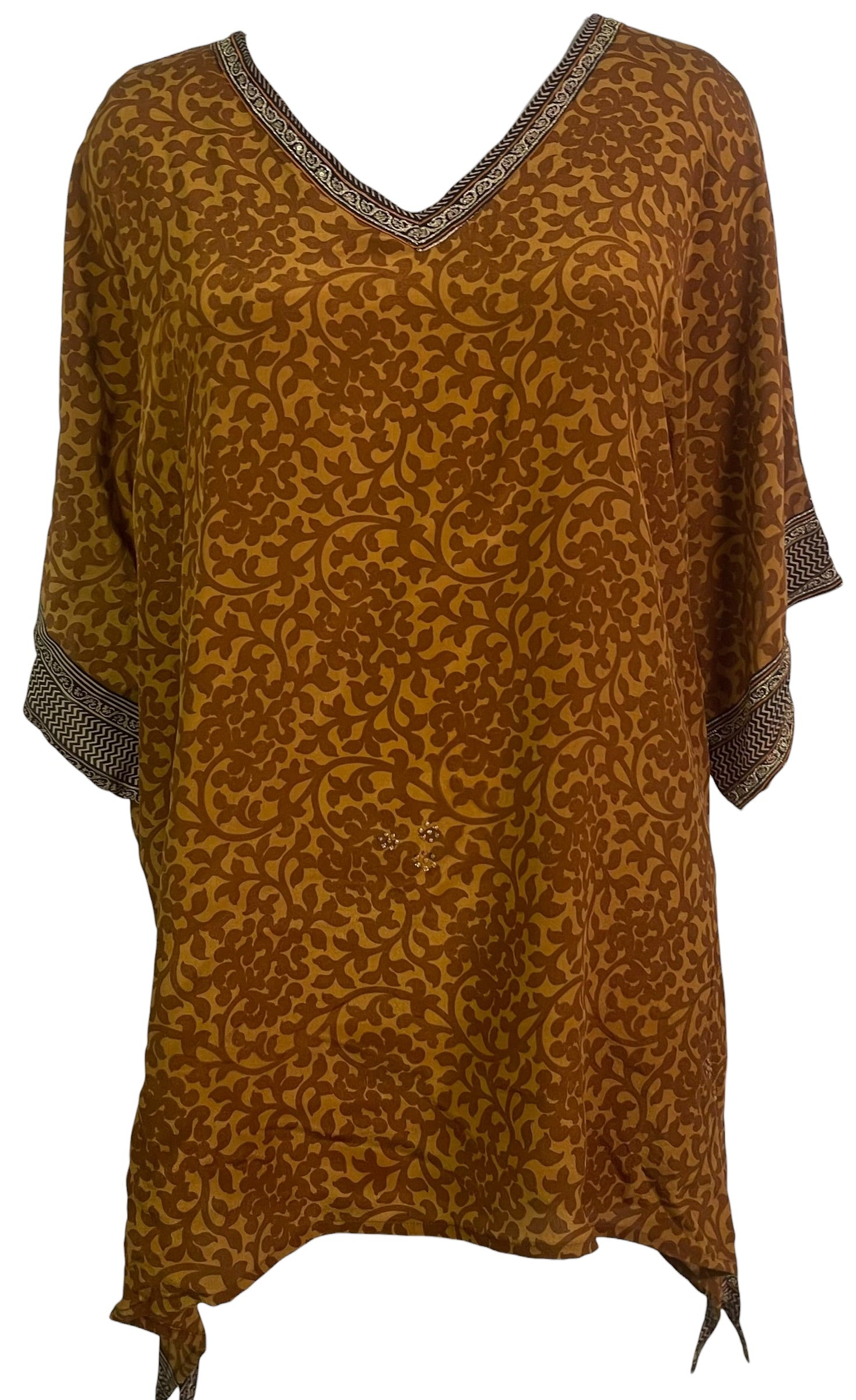 PRC9058 Avatar Pure Silk Long Tunic with Side Ties