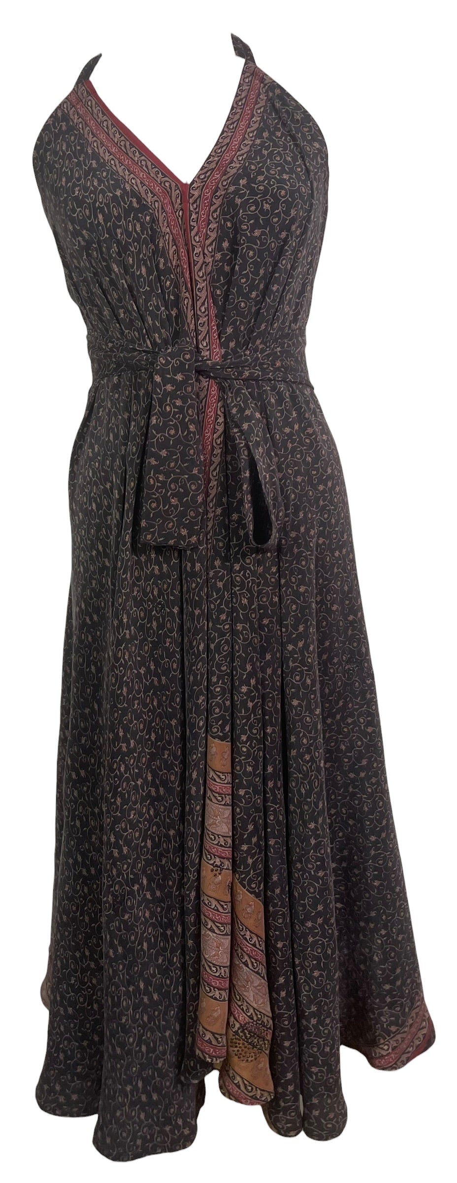 PRC9091 Avatar Pure Silk Maxi Dress with Belt