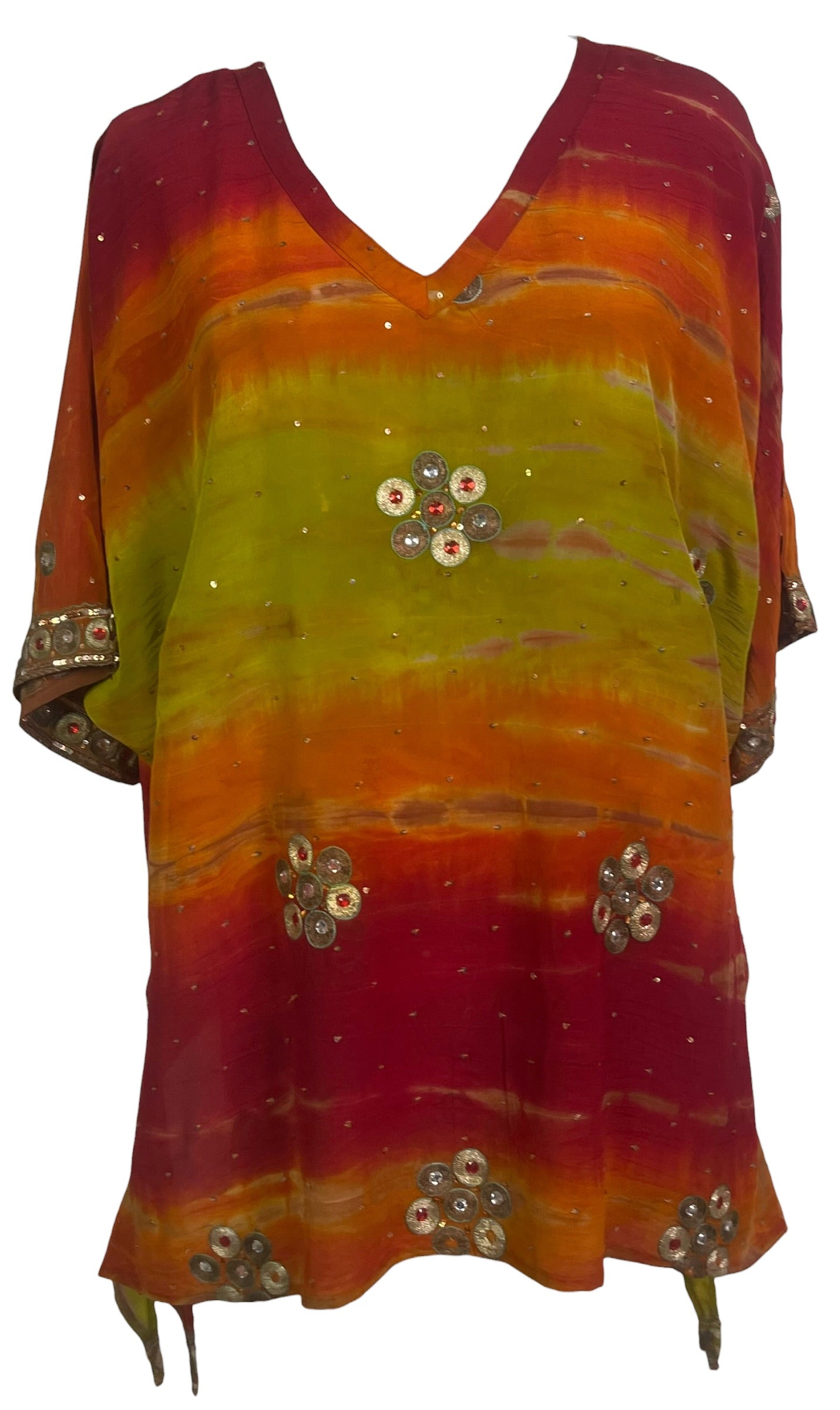 Releases Sunday at 8pm EST PRC9143 Wabi Sabi Pure Silk Long Tunic with Side Ties