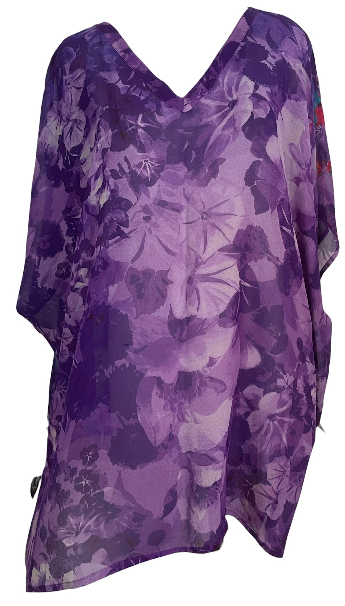Releases Sunday at 8pm EST PRG8761 Sheer Wabi Sabi Pure Silk Short Kaftan Tunic With Slits