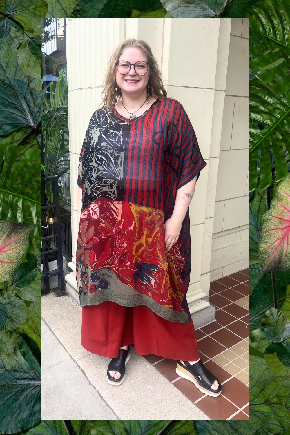 PRG8953 Sheer Wabi Sabi Pure Silk Midi Length Kaftan