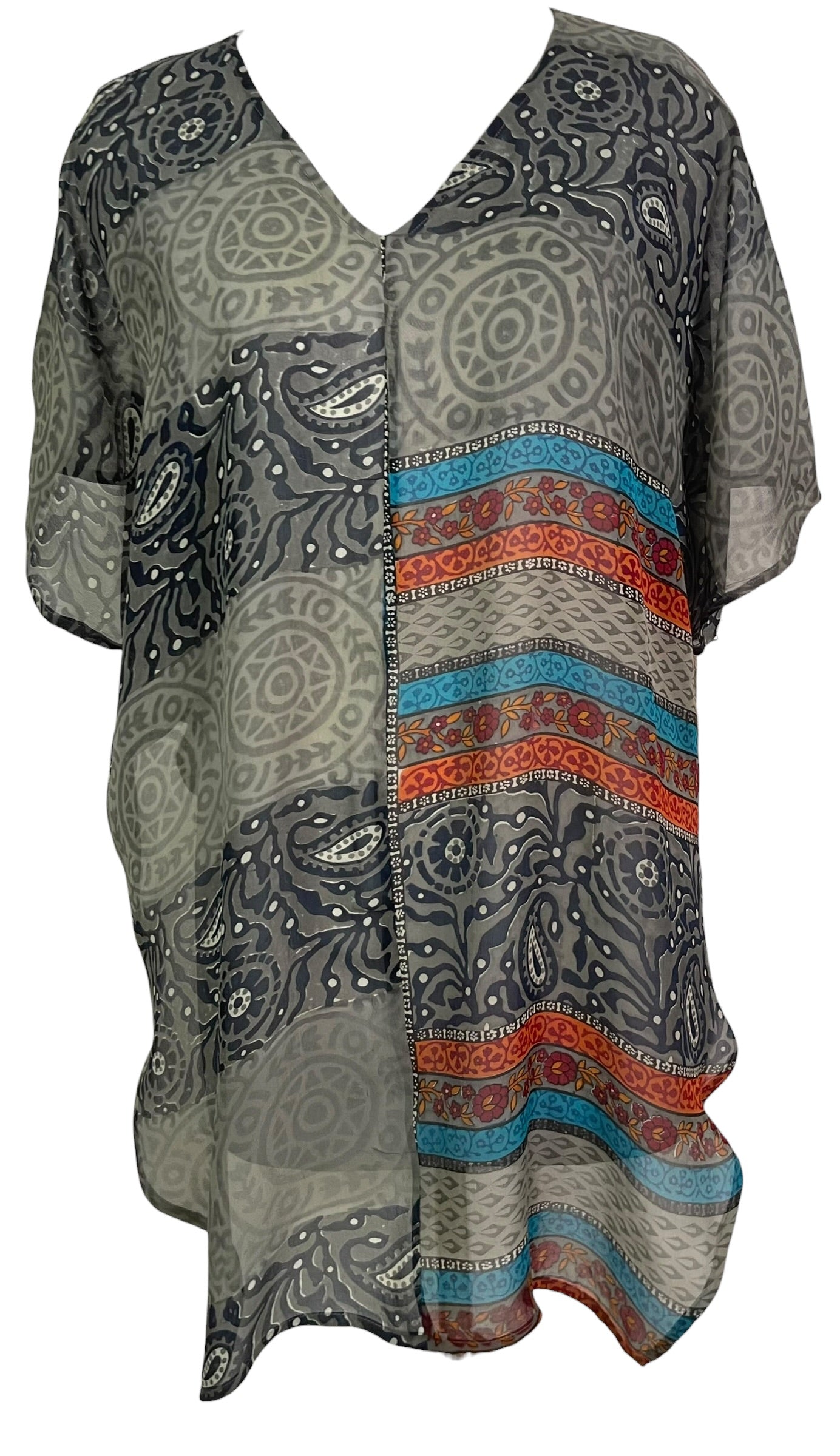 PRG8961 Sheer Wabi Sabi Pure Silk Waterfall Top