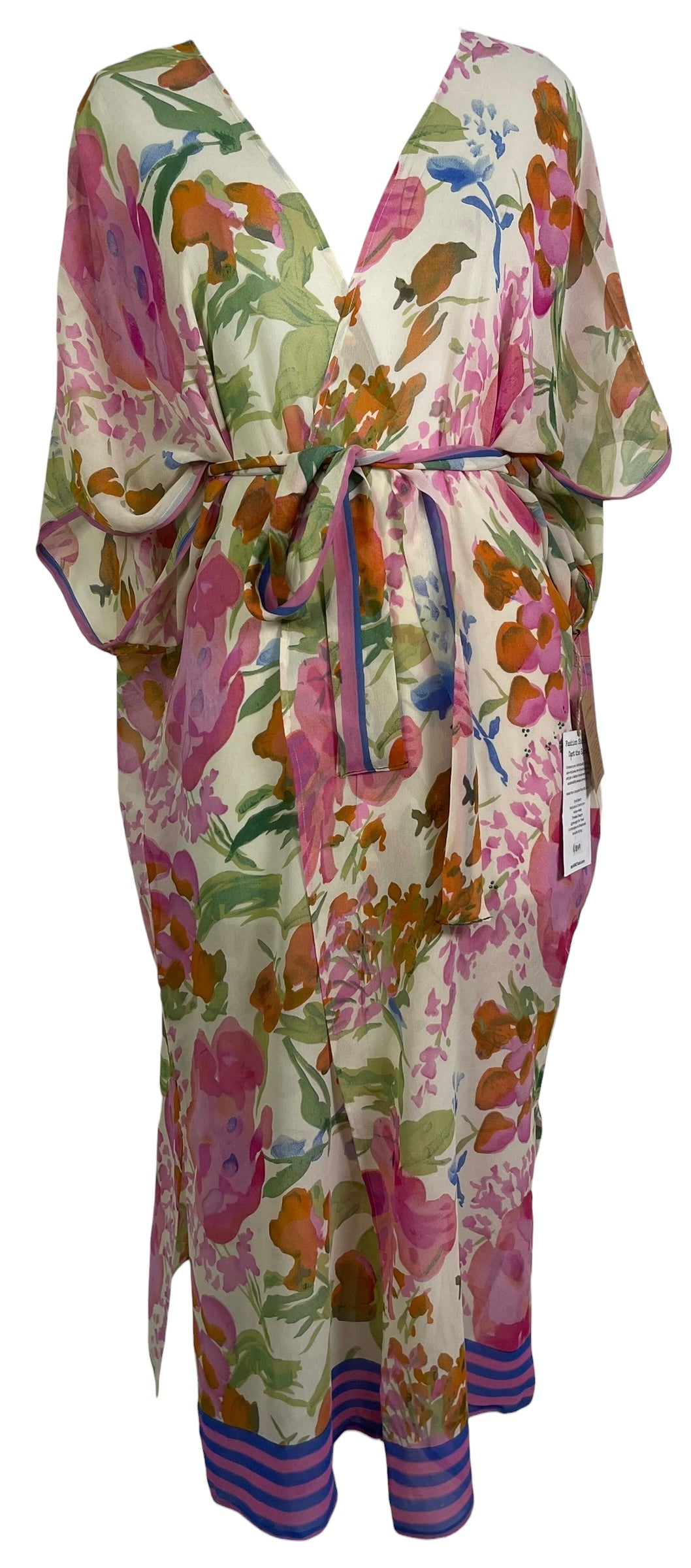 Releases Sunday at 8pm EST PRG9049 Sheer Wabi Sabi Pure Silk Kimono Sleeved Duster with Belt