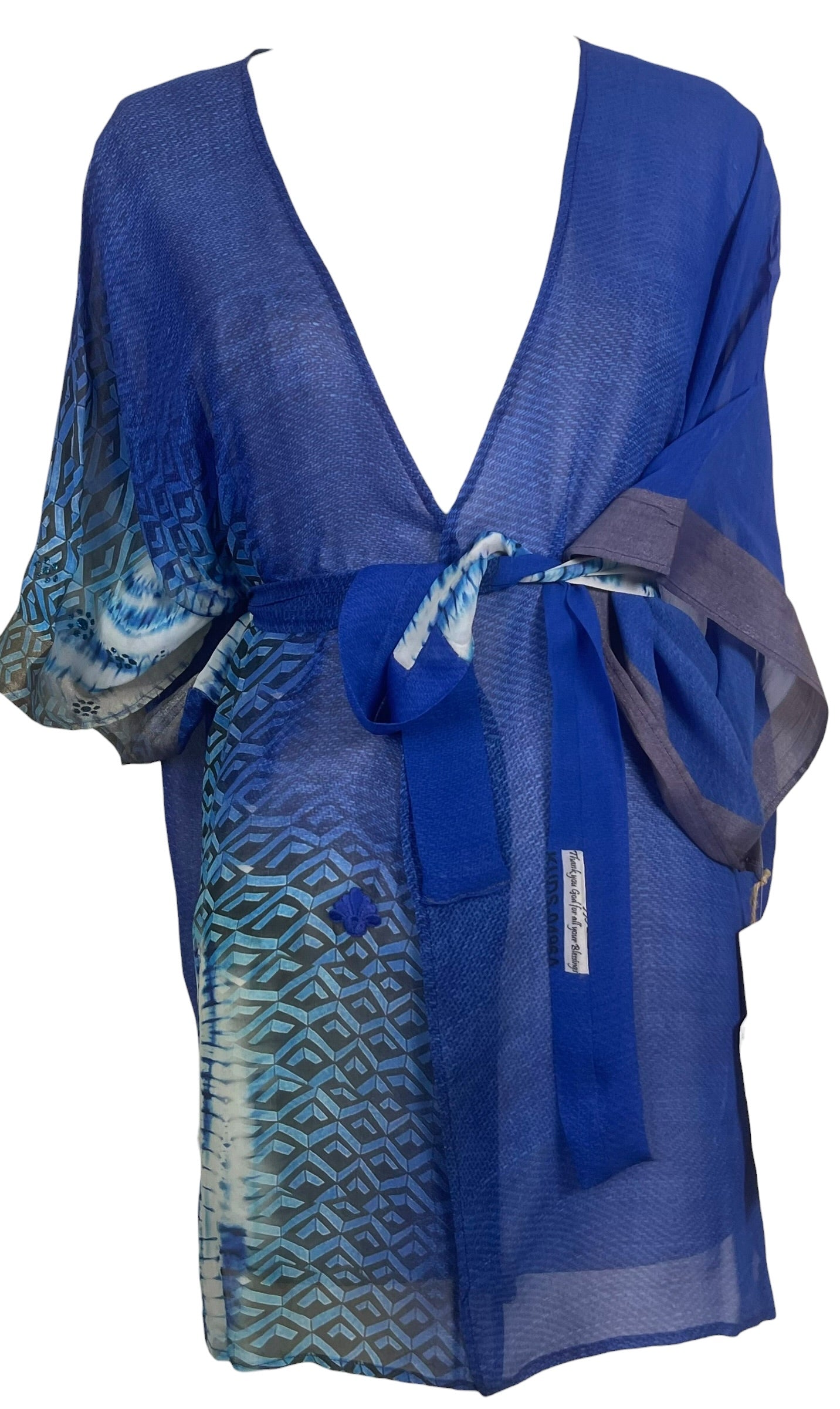Releases Sunday at 8pm EST PRG9106 Sheer Wabi Sabi Pure Silk Kimono-Sleeved Jacket with Belt