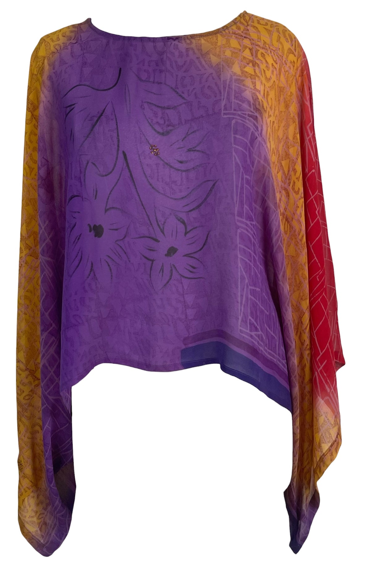 Releases Sunday at 8pm EST PRG9108 Sheer Wabi Sabi Pure Silk Kimono-Sleeved Top