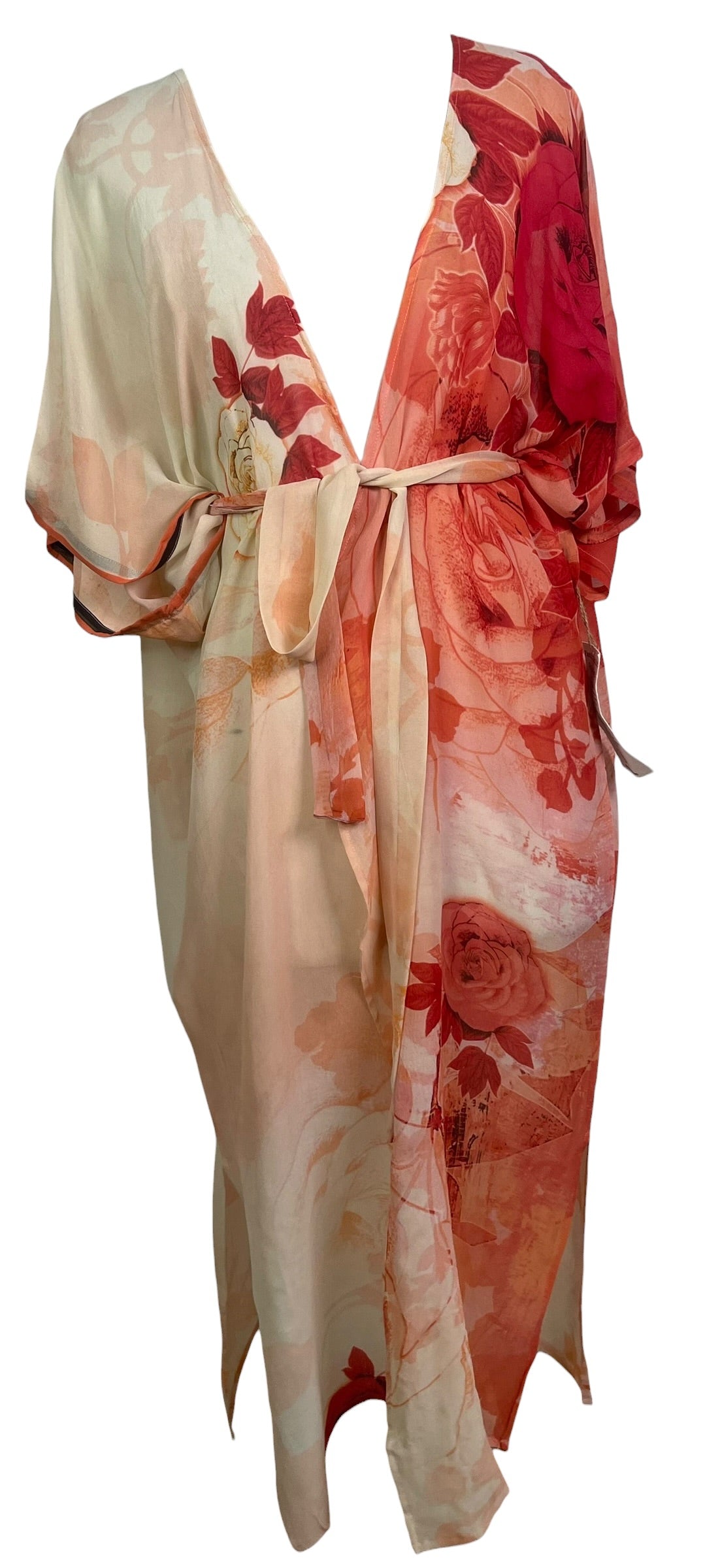 Releases Sunday at 8pm EST PRG9130 Wabi Sabi Pure Silk Kimono Sleeved Duster with Belt