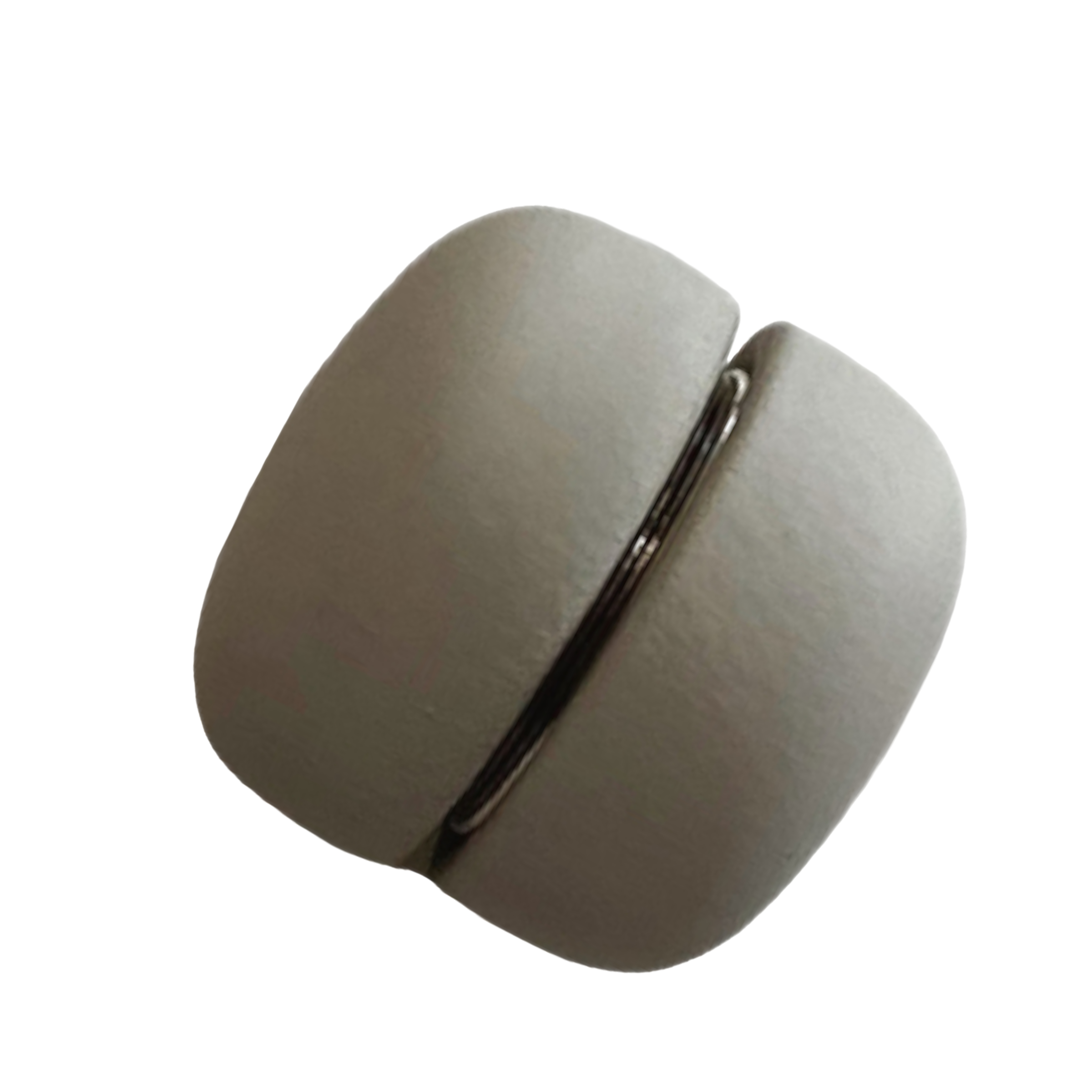 Luxurious Grey Simple Magnetic Button by Magnet – Handmade ethical Brooch from sariKNOTsari using upcycled silk. Designed in Canada for travel and slow fashion, loved from Toronto to LA to Sydney. Featuring Zsiska, Bryn Walker and Artisan Leather coats by Rejean Pepin, Pepin designs