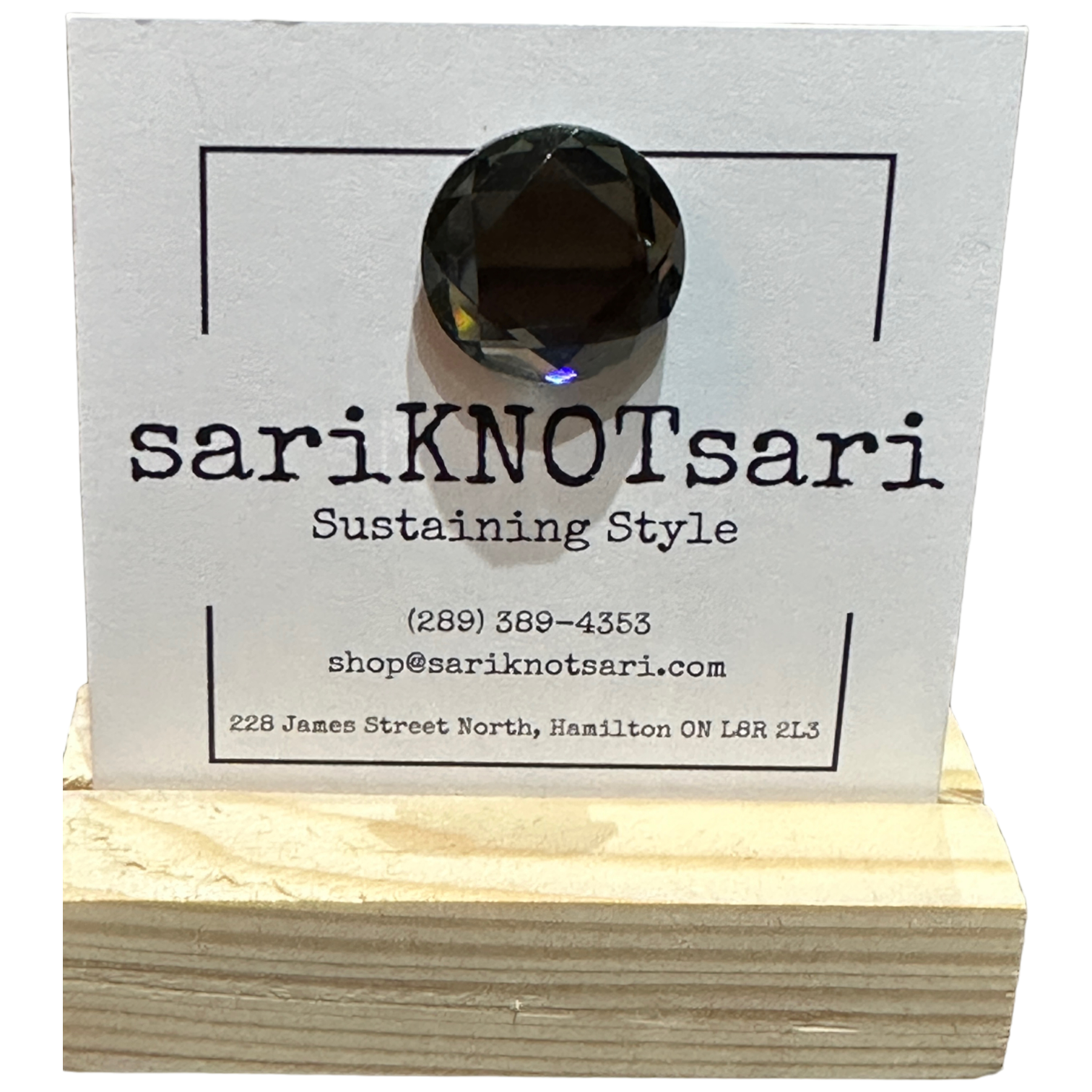 Opaque Faceted Grey Glass Magnetic Button by Magnet – Handmade ethical Brooch from sariKNOTsari using upcycled silk. Designed in Canada for travel and slow fashion, loved from Toronto to LA to Sydney. Featuring Zsiska, Bryn Walker and Artisan Leather coats by Rejean Pepin, Pepin designs