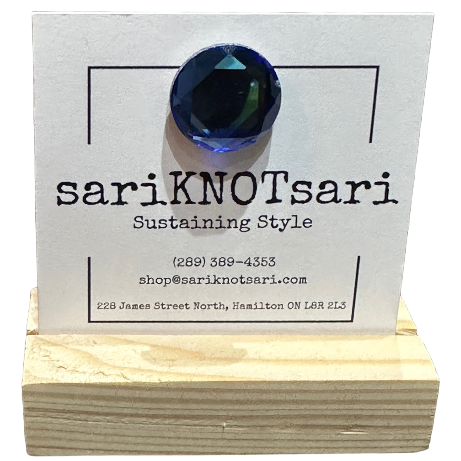 Opaque Faceted Sky Blue Glass Magnetic Button by Magnet – Handmade ethical Brooch from sariKNOTsari using upcycled silk. Designed in Canada for travel and slow fashion, loved from Toronto to LA to Sydney. Featuring Zsiska, Bryn Walker and Artisan Leather coats by Rejean Pepin, Pepin designs