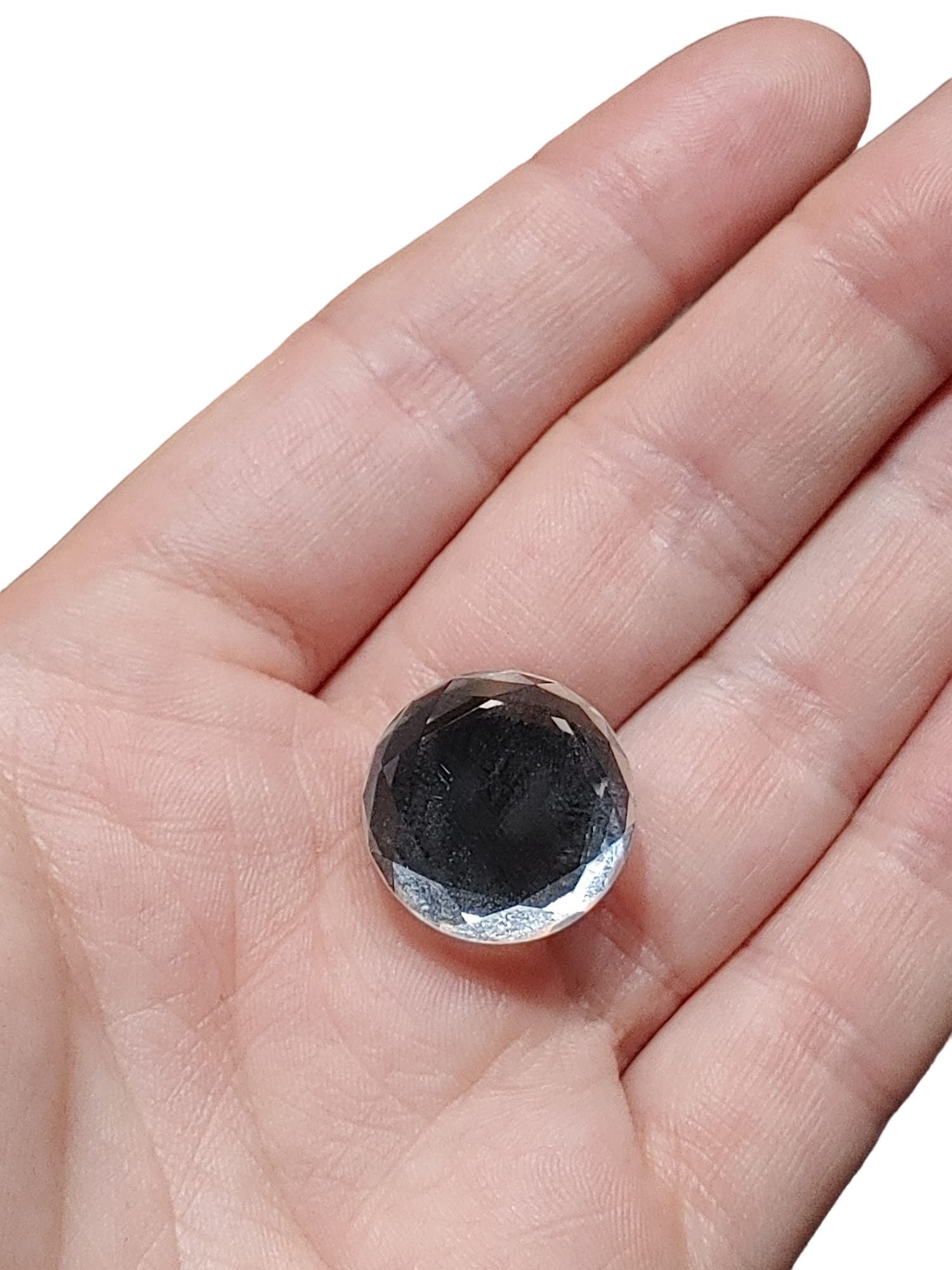 Opaque Faceted White Glass Magnetic Button