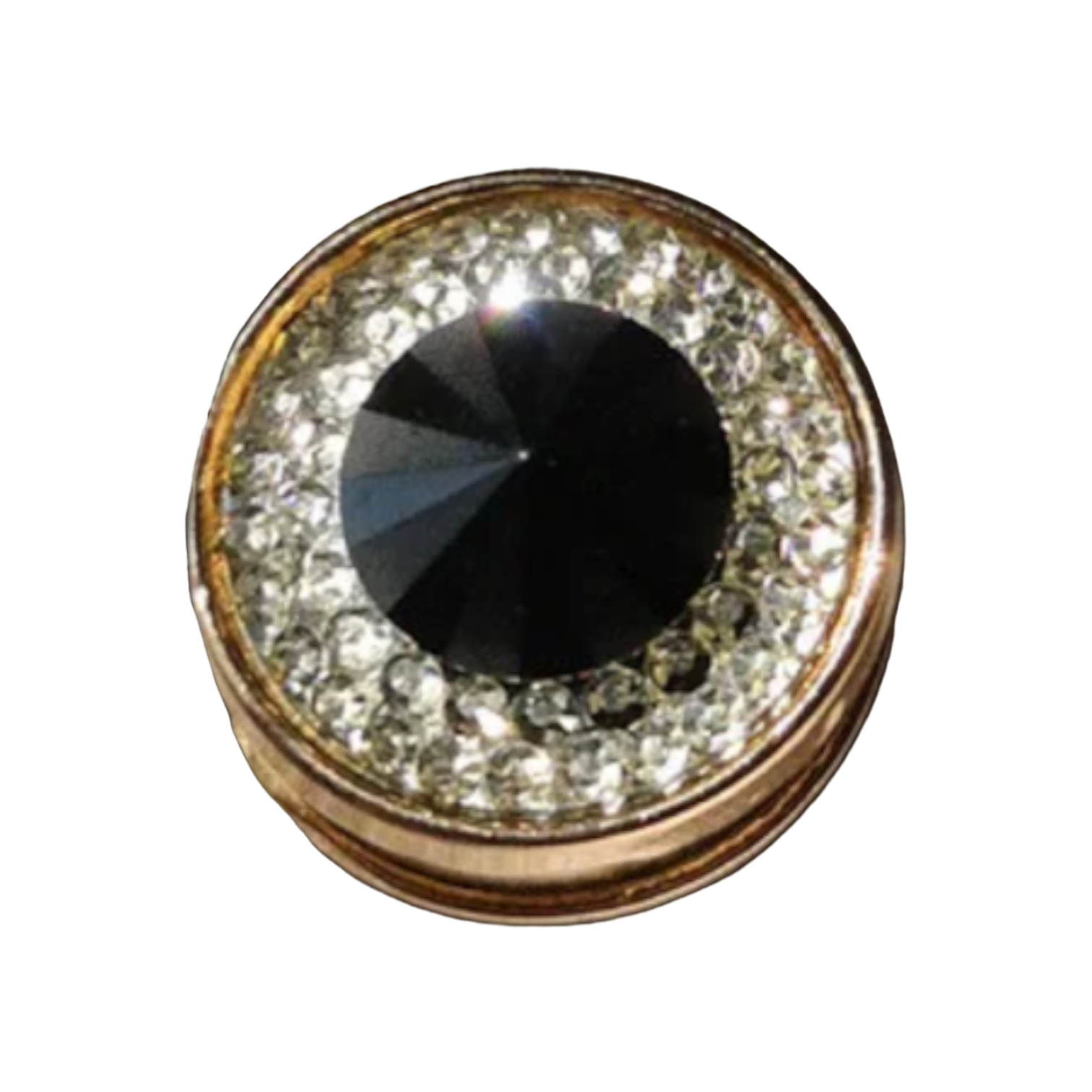 Black Gem with Rhinestones Magnetic Button