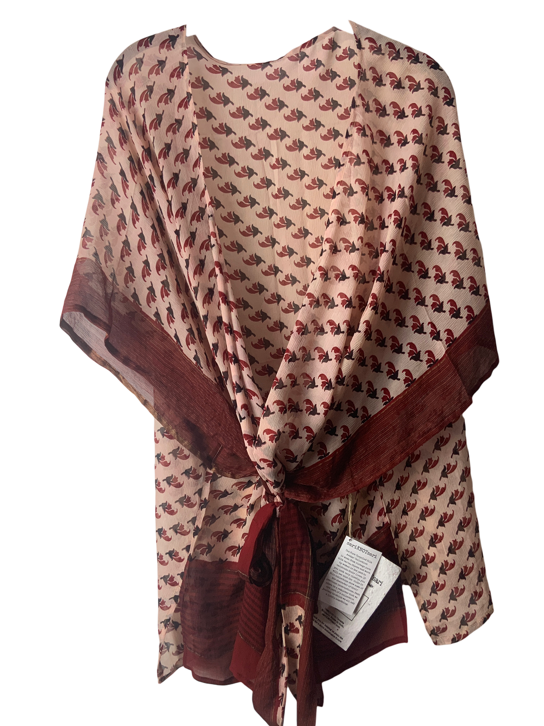 PRG063 Sheer Avatar Pure Silk Kimono-Sleevedd Jacket with Belt