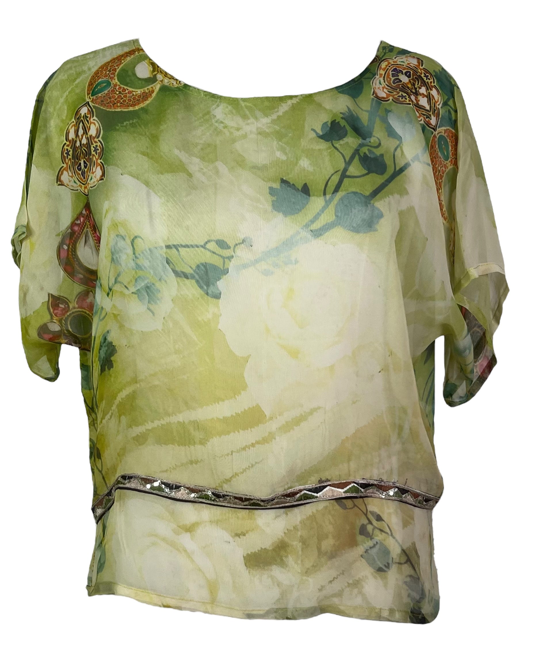 PRG7486 Sheer Wabi Sabi Pure Silk Boxy Top