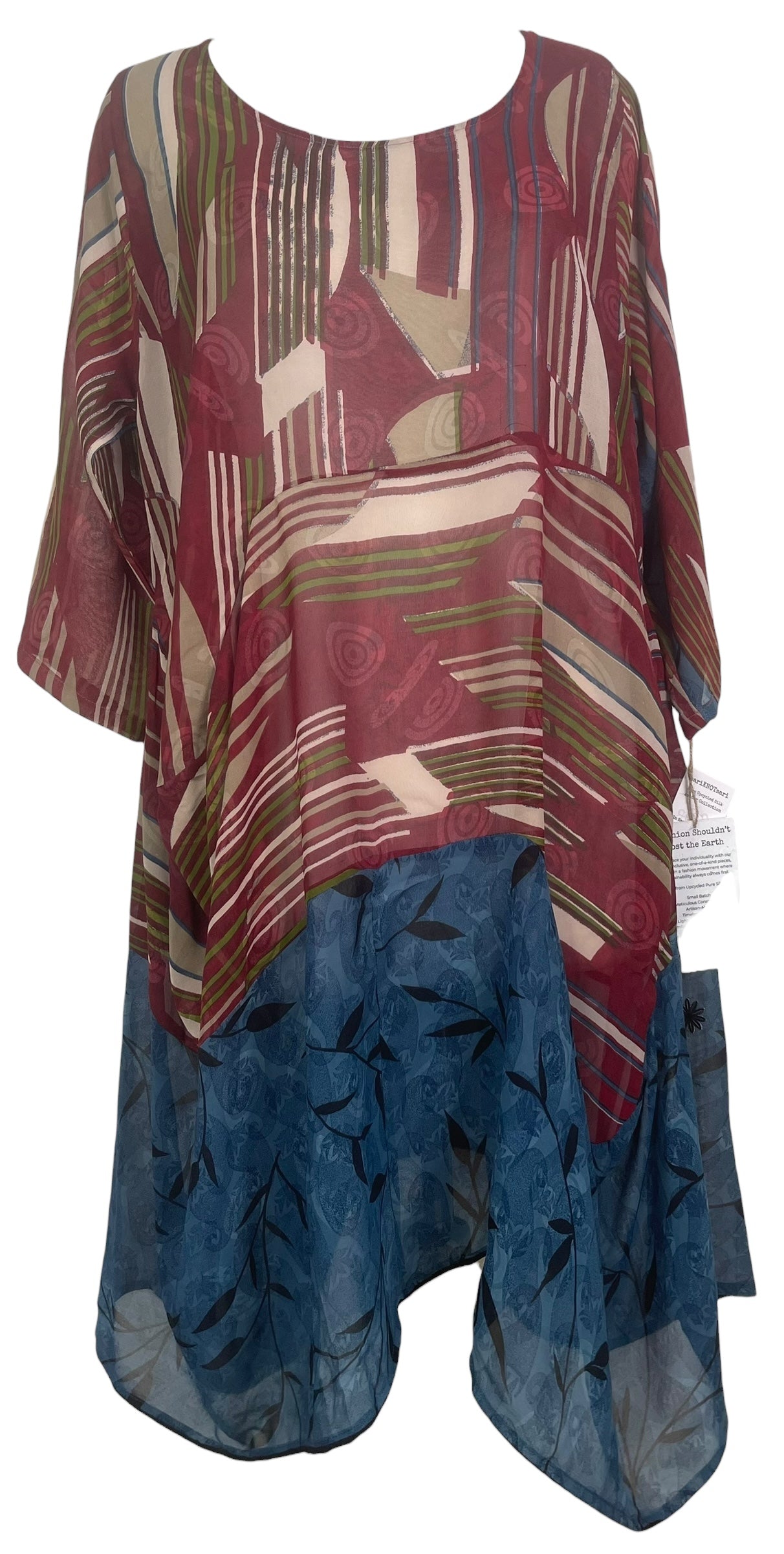 PREVIEW PRG8430 Sheer Avatar Pure Silk Sculptural Long Tunic Dress