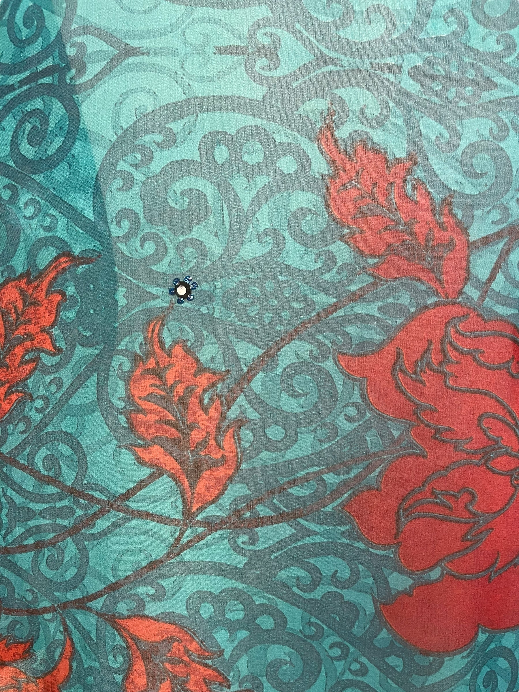 DEEANNS PRG7122 Sheer Avatar Pure Silk Side Slit Top