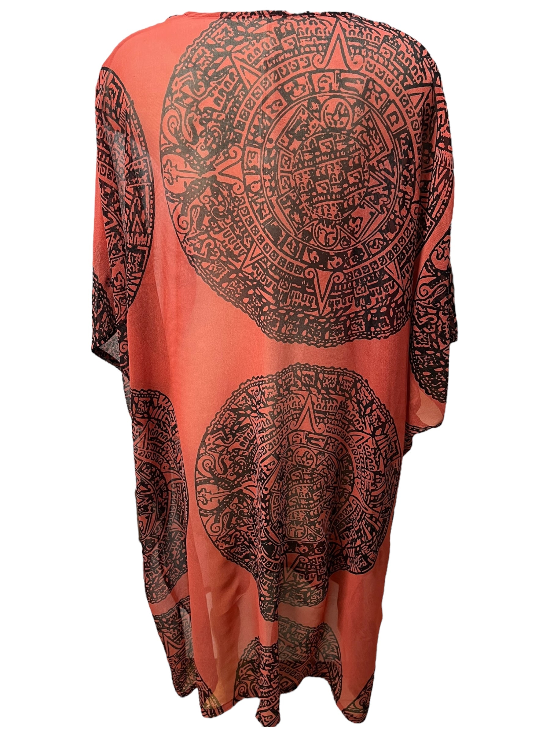 PRG101 Sheer Avatar Pure Silk Midi Length Kaftan with Slits