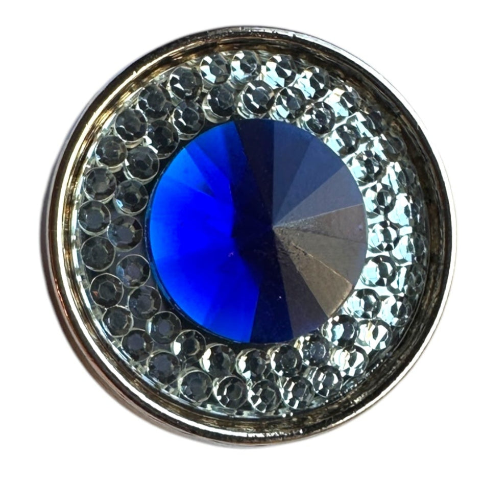Cobalt Gem with Rhinestones Magnetic Button