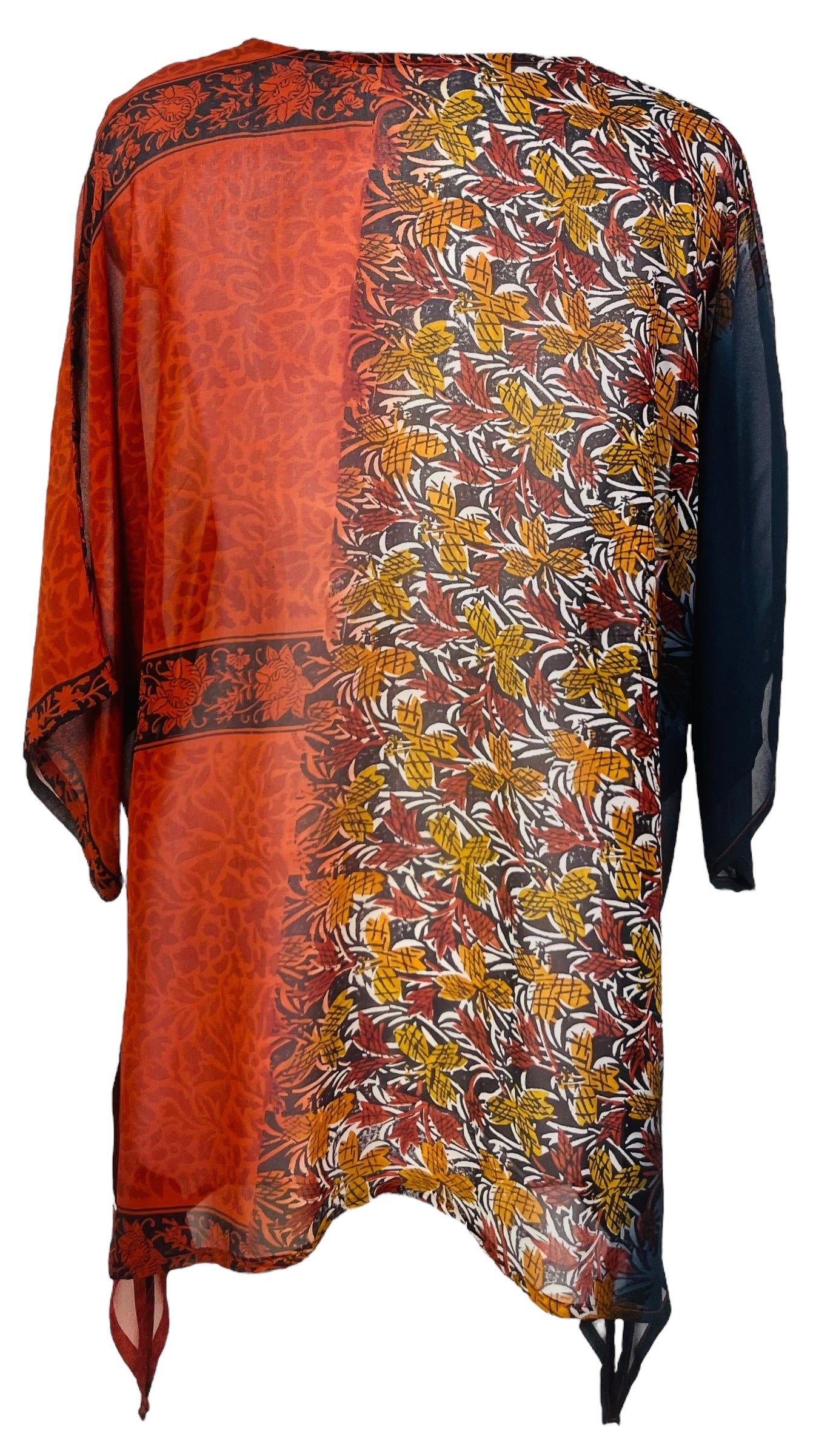 DEEANNS PRG7631 Sheer Avatar Pure Silk Long Tunic with Side Ties