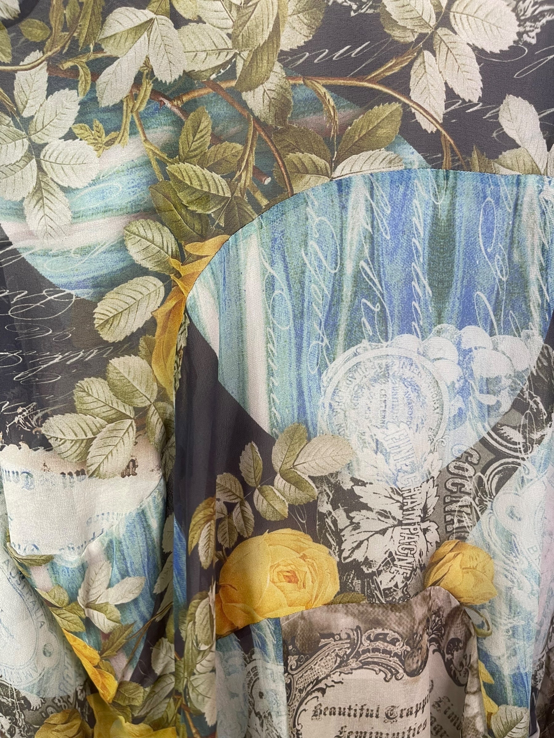 PRG7906 Sheer Avatar Pure Silk Sculptural Long Tunic Dress