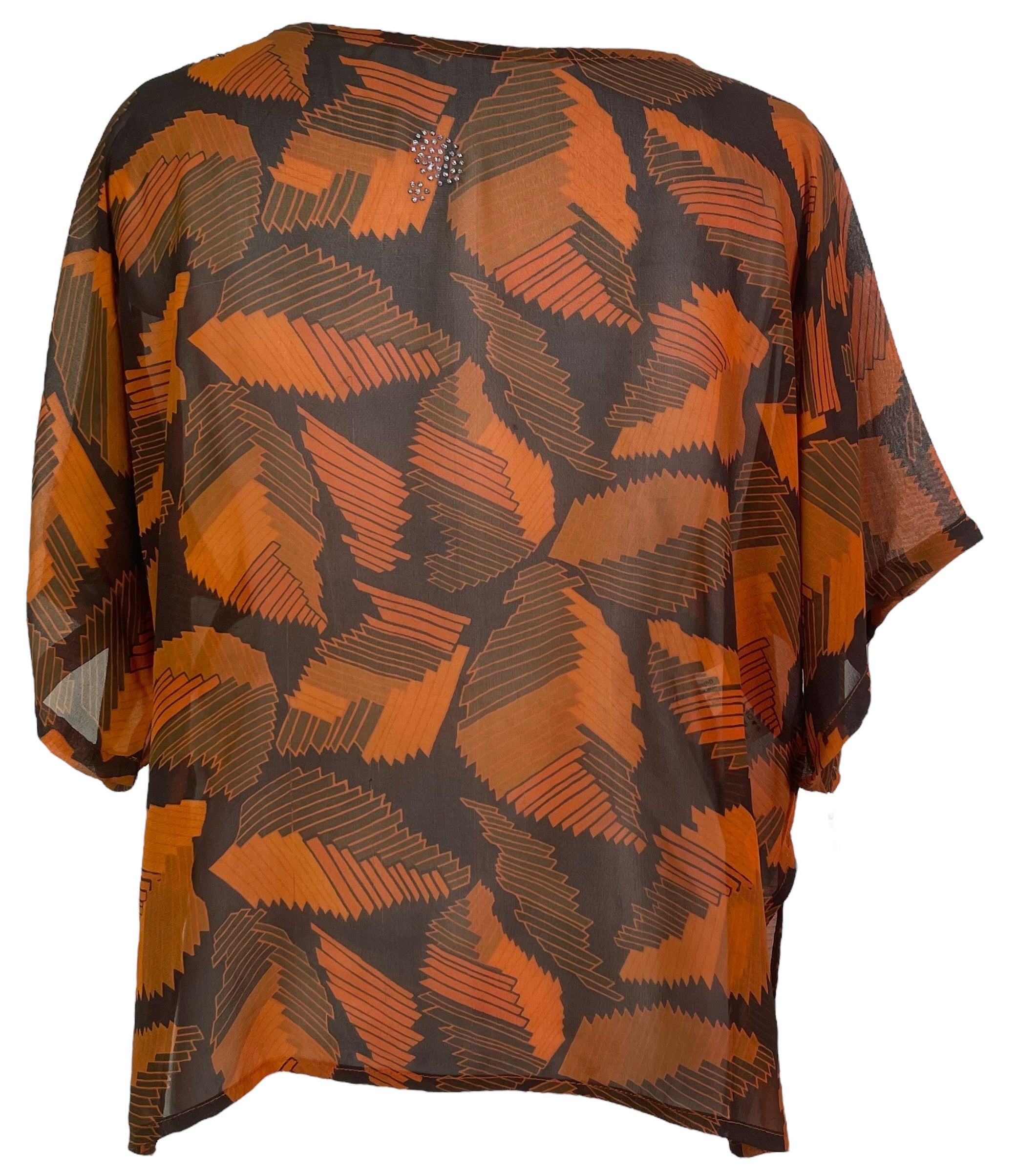 PRG8128 Sheer Wabi Sabi Pure Silk Side Slit Top