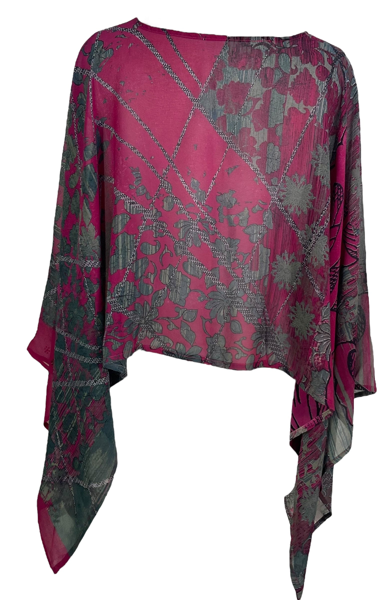 PRG7357 Sheer Avatar Pure Silk Capelet Poncho