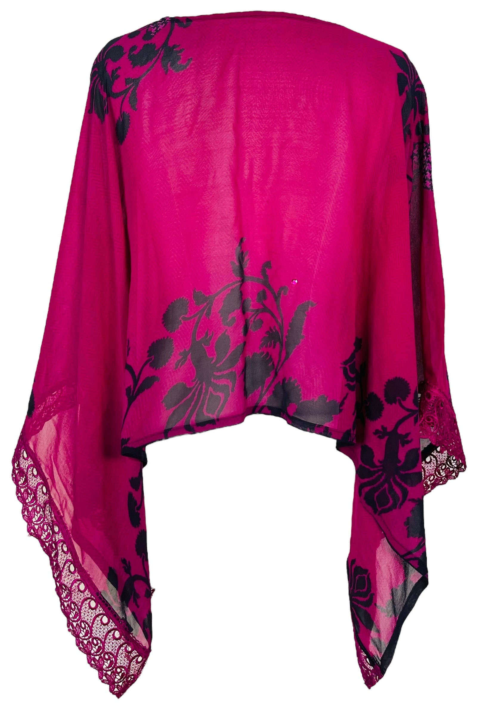 PRG7066 Sheer Pure Silk Wabi Sabi Capelet Poncho