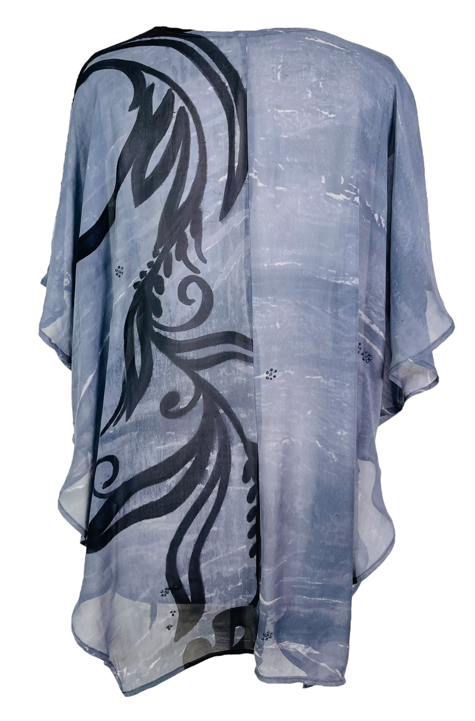 PRG7577 Sheer Avatar Pure Silk Waterfall Top