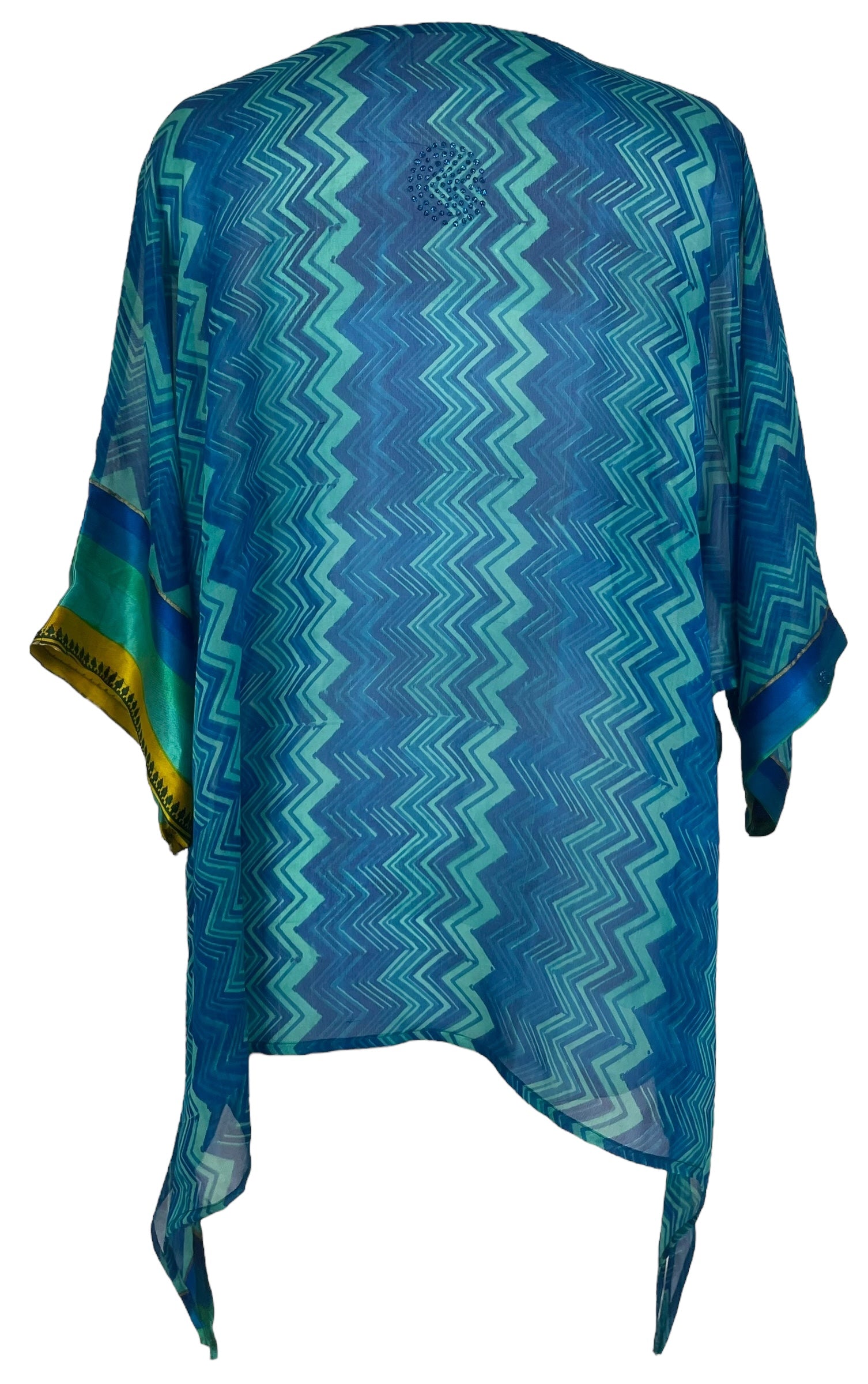 PRG7879 Sheer Avatar Pure Silk Long Tunic with Side Ties