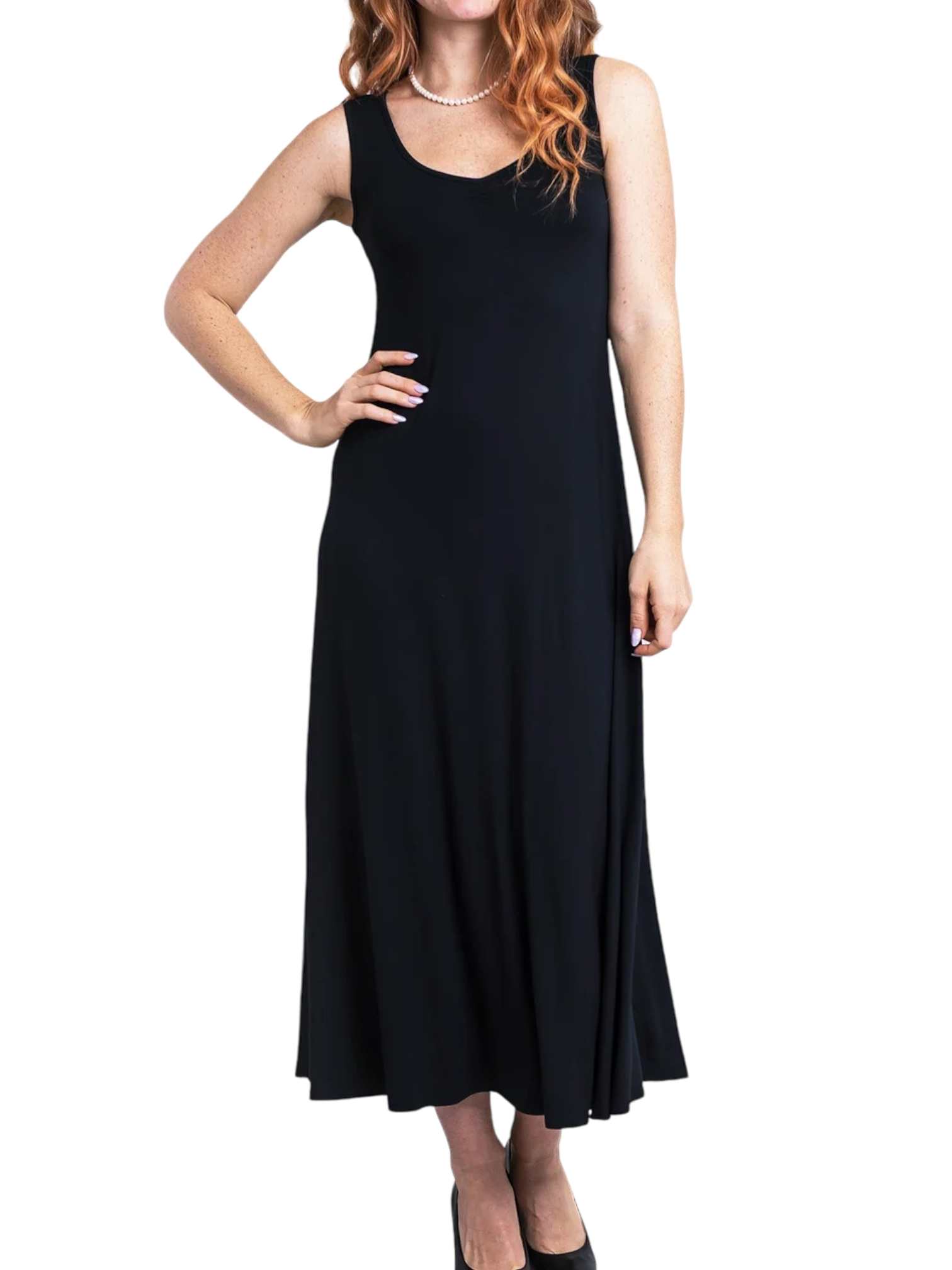 Lanai Black Bamboo Sleeveless Dress by Blue Sky Clothing Co – Handmade ethical Dress from sariKNOTsari using upcycled silk. Designed in Canada for travel and slow fashion, loved from Toronto to LA to Sydney.