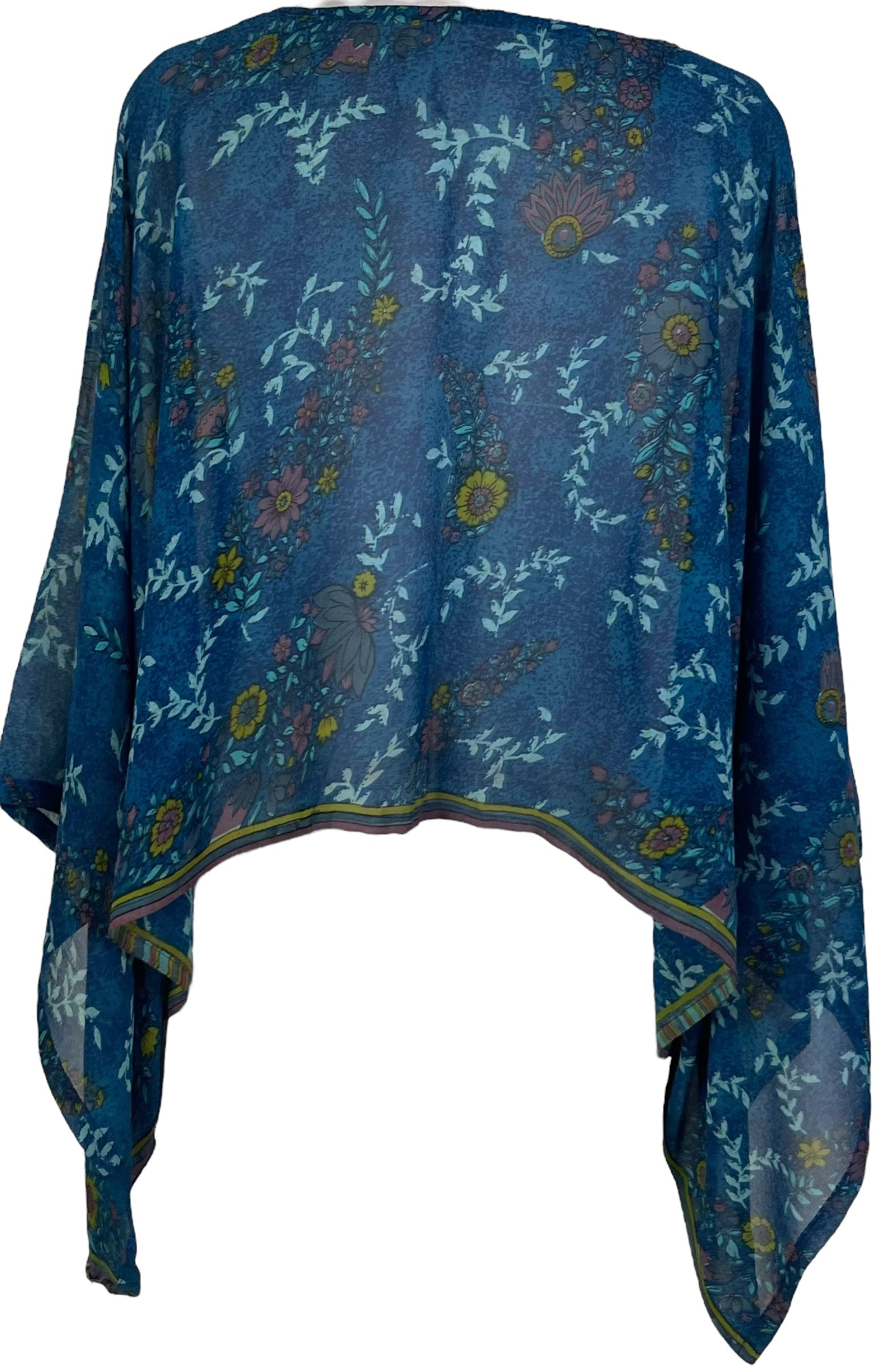 PRG7126 Sheer Avatar Pure Silk Kimono-Sleeved Top