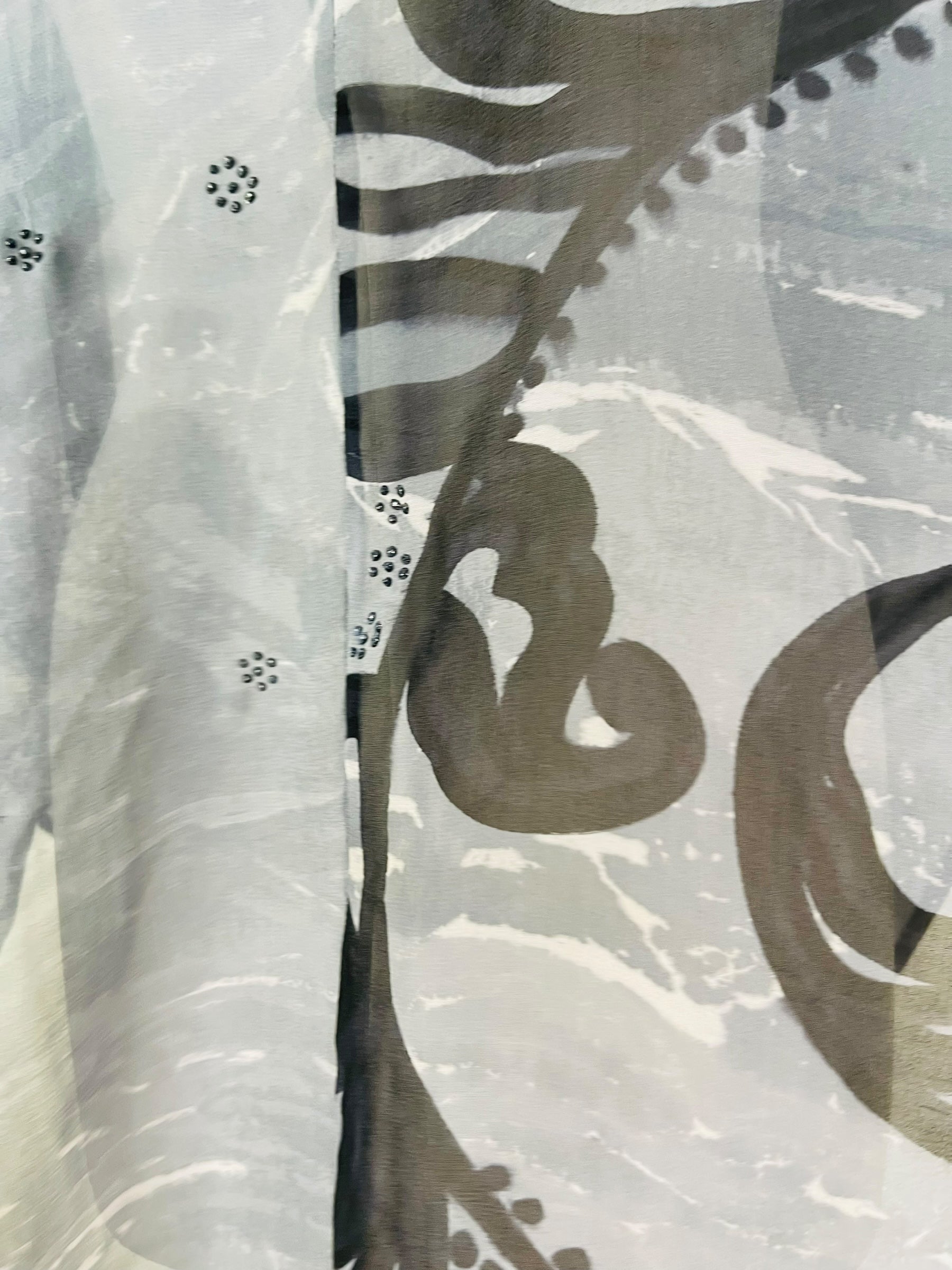 PRG7577 Sheer Avatar Pure Silk Waterfall Top