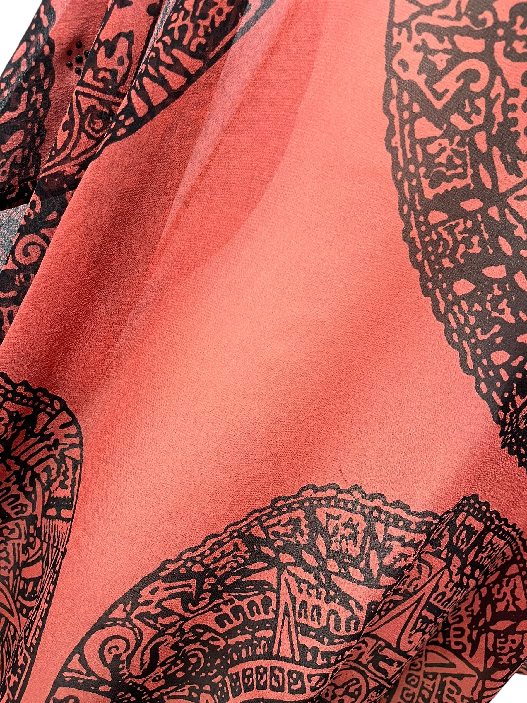 PRG101 Sheer Avatar Pure Silk Midi Length Kaftan with Slits