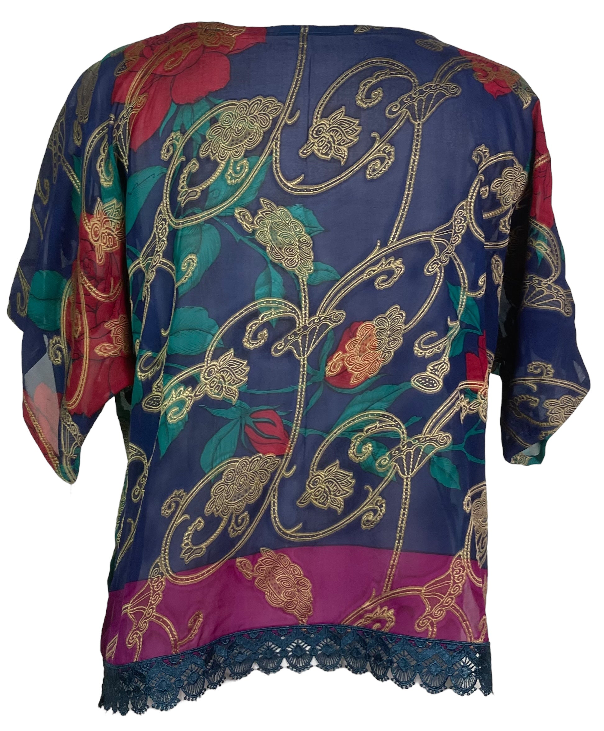 PREVIEW PRG7654 Sheer Avatar Pure Silk Side Slit Top by DECEMBER2025 – Handmade ethical Side Slit Top from sariKNOTsari using upcycled silk. Designed in Canada for travel and slow fashion, loved from Toronto to LA to Sydney.