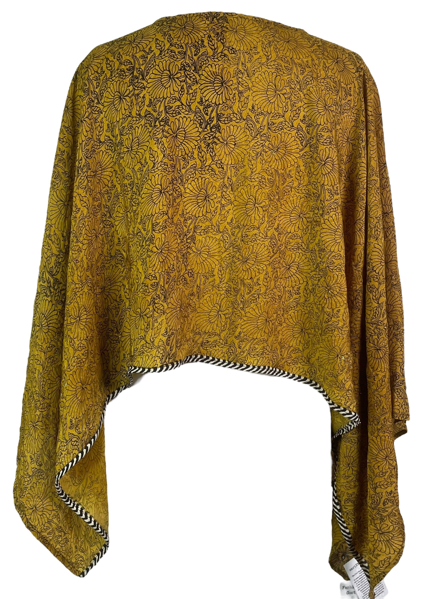 PREVIEW PRC7949 Avatar Pure Silk Capelet Poncho by DECEMBER2025 – Handmade ethical Poncho from sariKNOTsari using upcycled silk. Designed in Canada for travel and slow fashion, loved from Toronto to LA to Sydney.