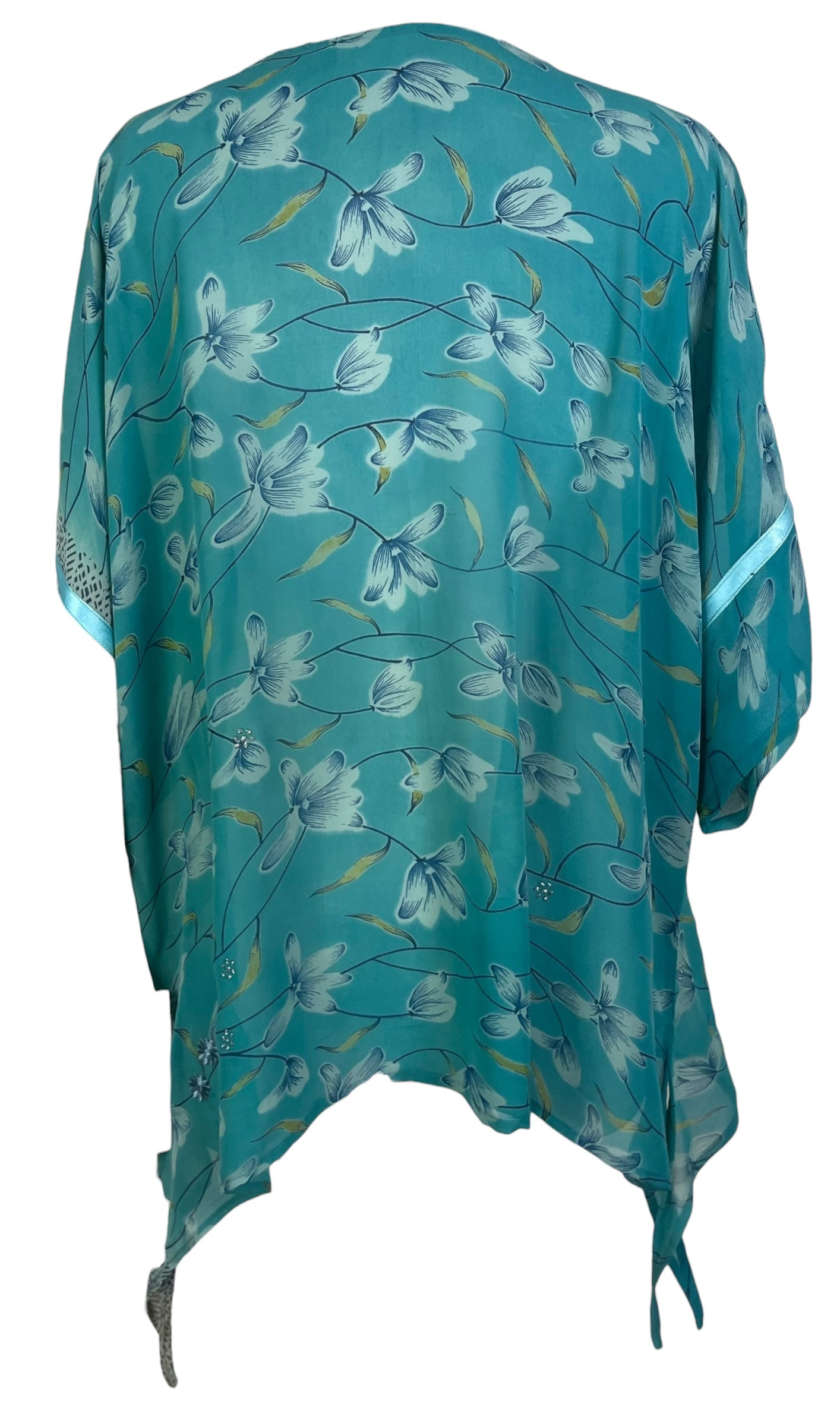 PRG8442 Sheer Avatar Pure Silk Long Tunic with Side Ties