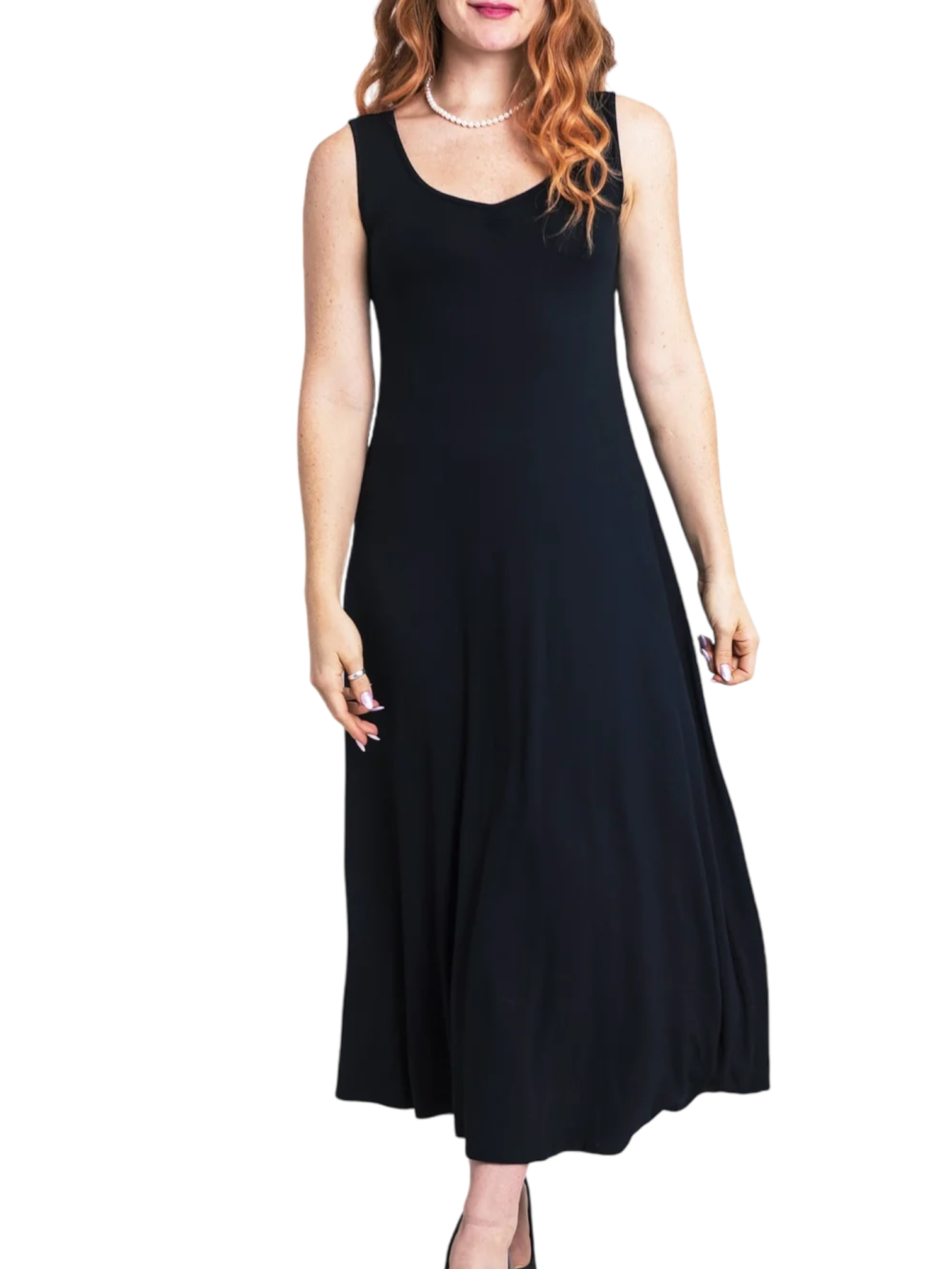 Lanai Black Bamboo Sleeveless Dress by Blue Sky Clothing Co – Handmade ethical Dress from sariKNOTsari using upcycled silk. Designed in Canada for travel and slow fashion, loved from Toronto to LA to Sydney.