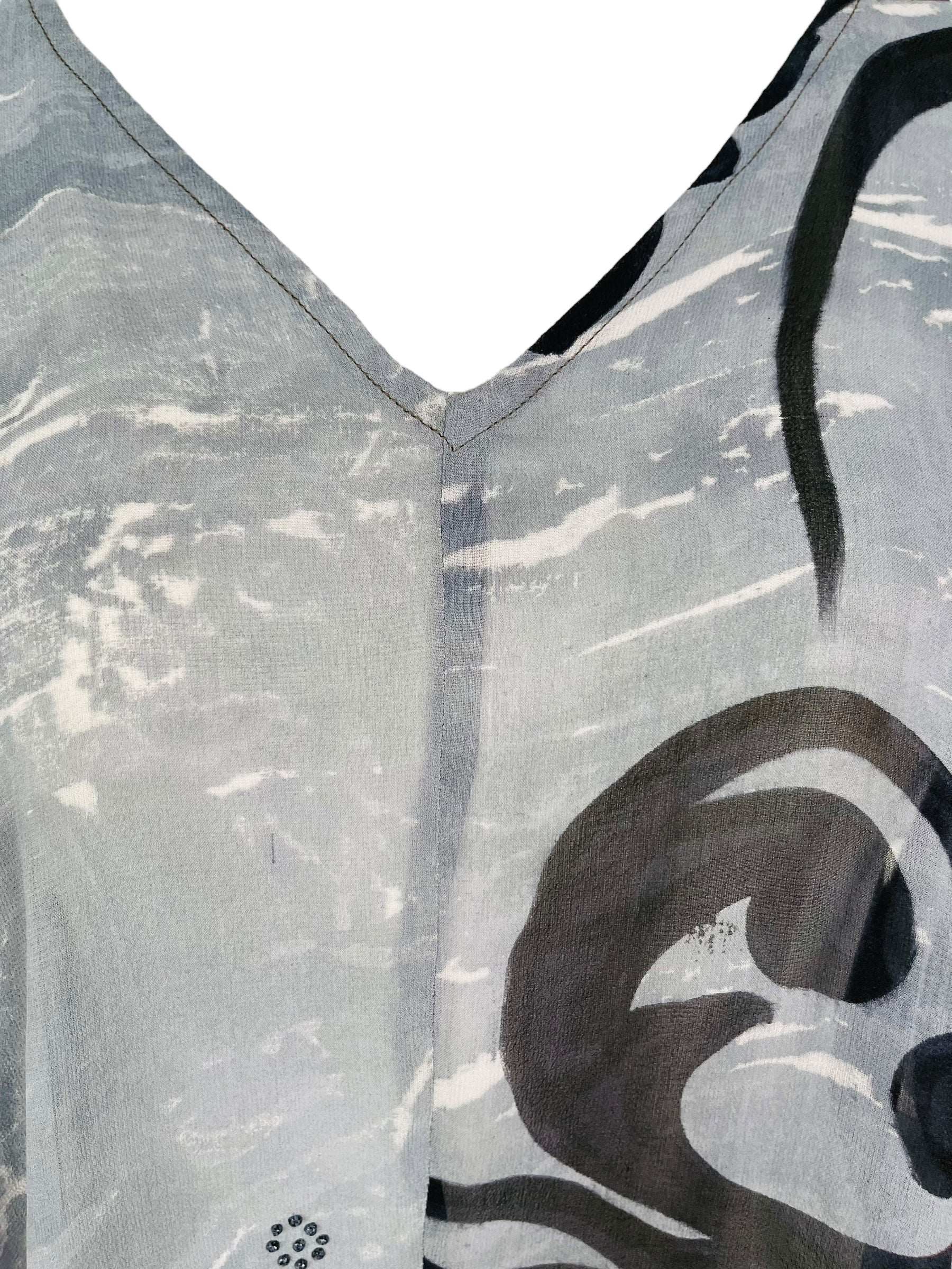 PRG7577 Sheer Avatar Pure Silk Waterfall Top