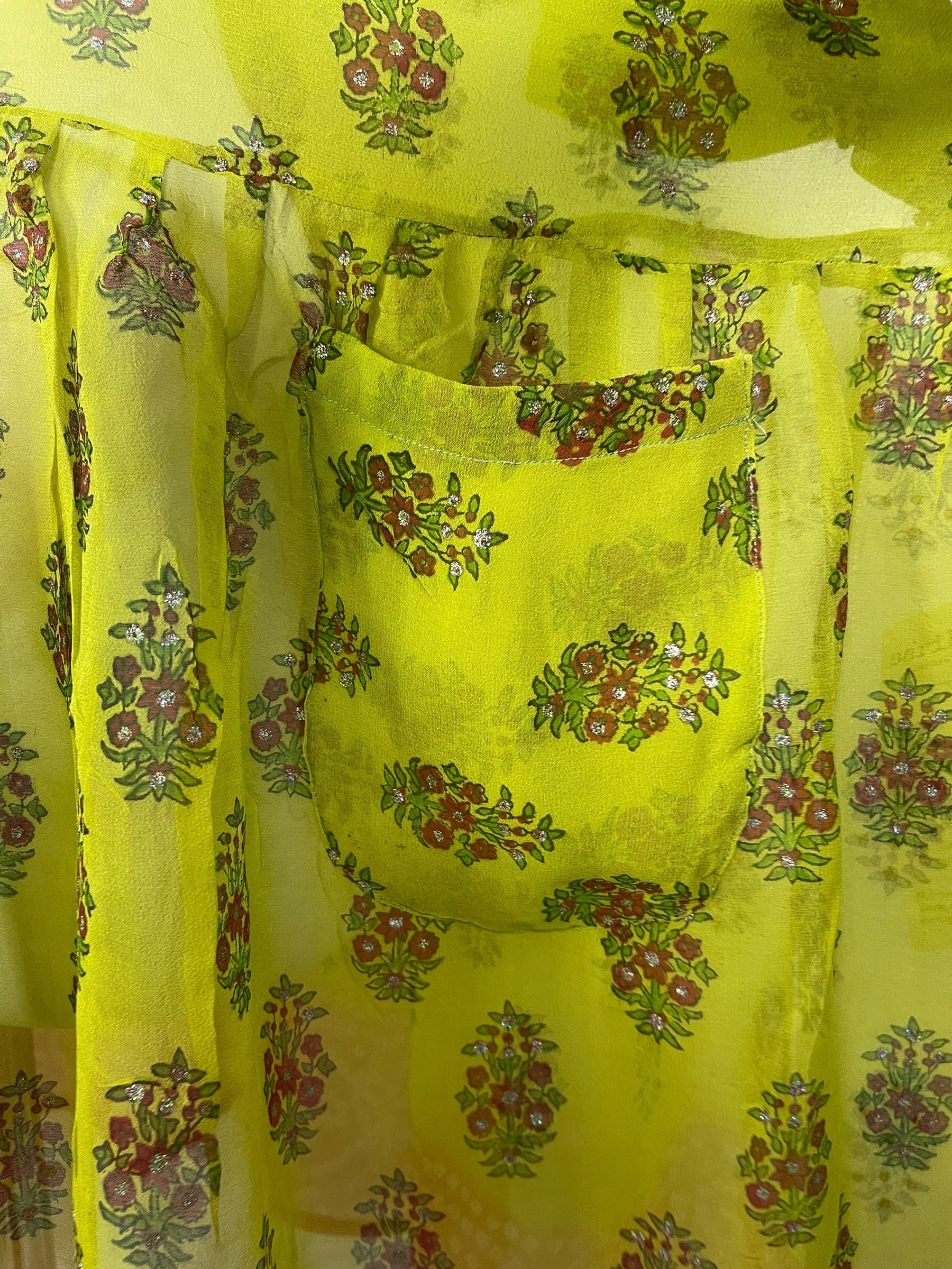 PCH7442 Sheer Chiffon Avatar Pure Silk Boxy Babydoll Dress